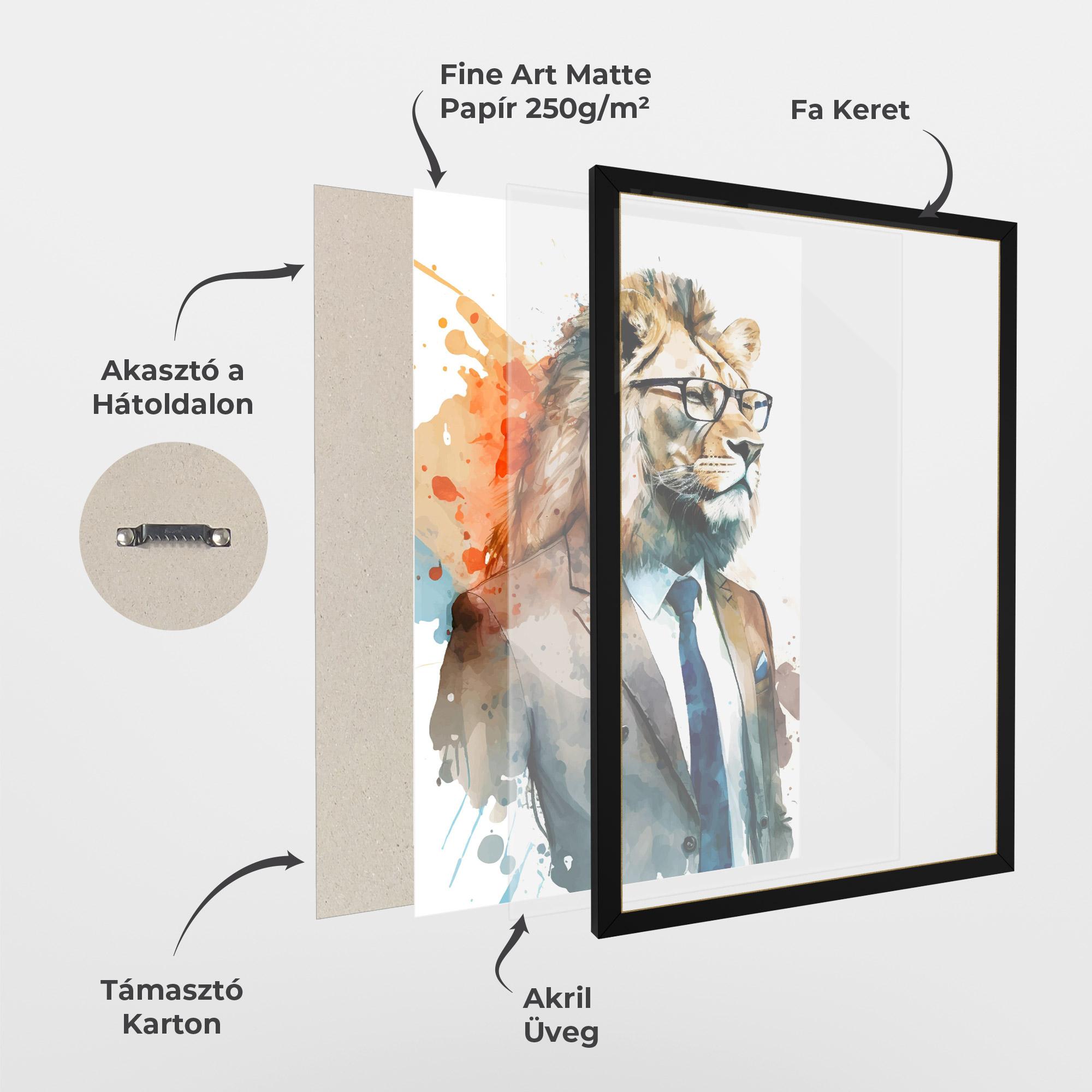 Keretezett Poszter Brown Suit Lion mockup 1