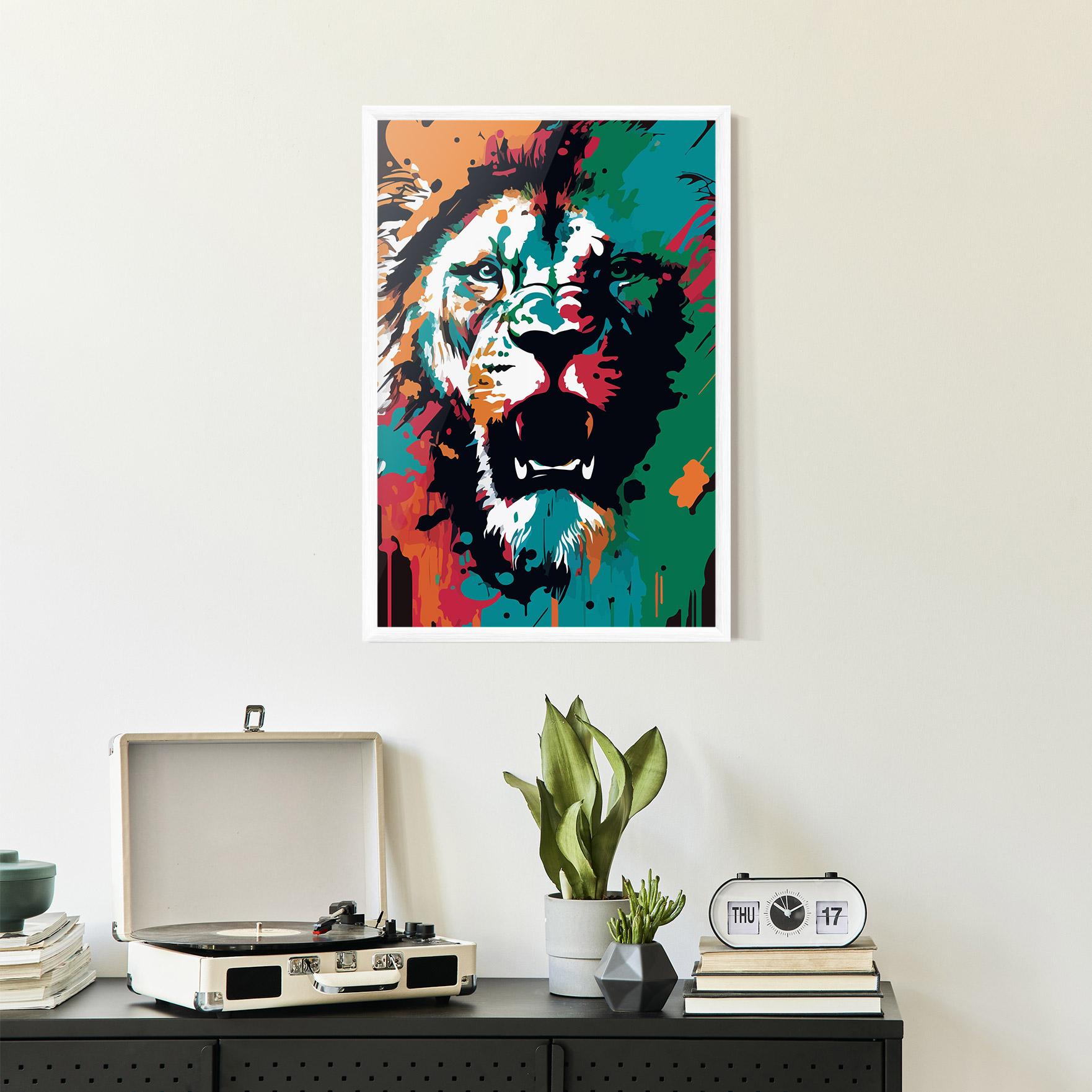 Keretezett Poszter Blue Green Lion mockup 2