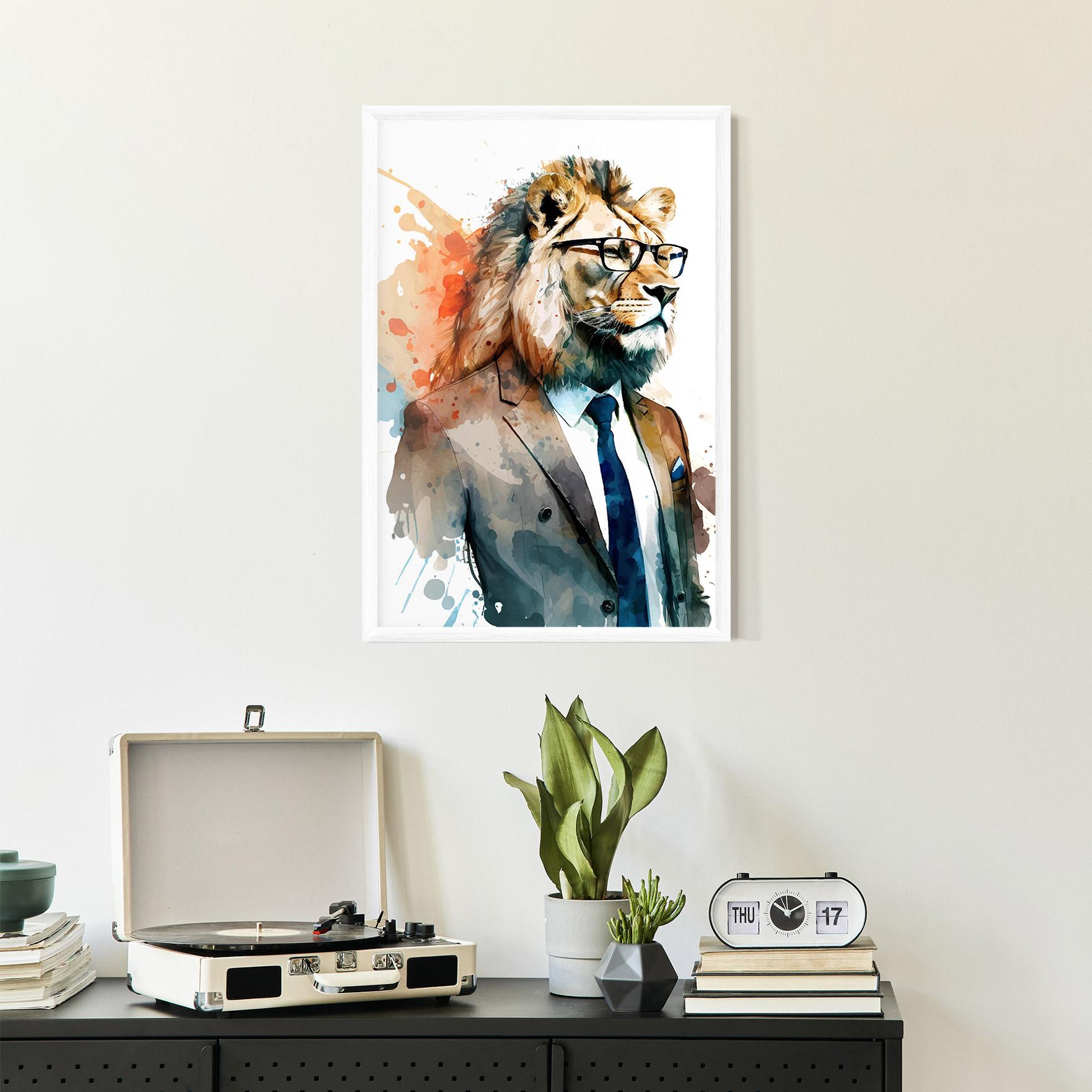 Keretezett Poszter Brown Suit Lion mockup 2
