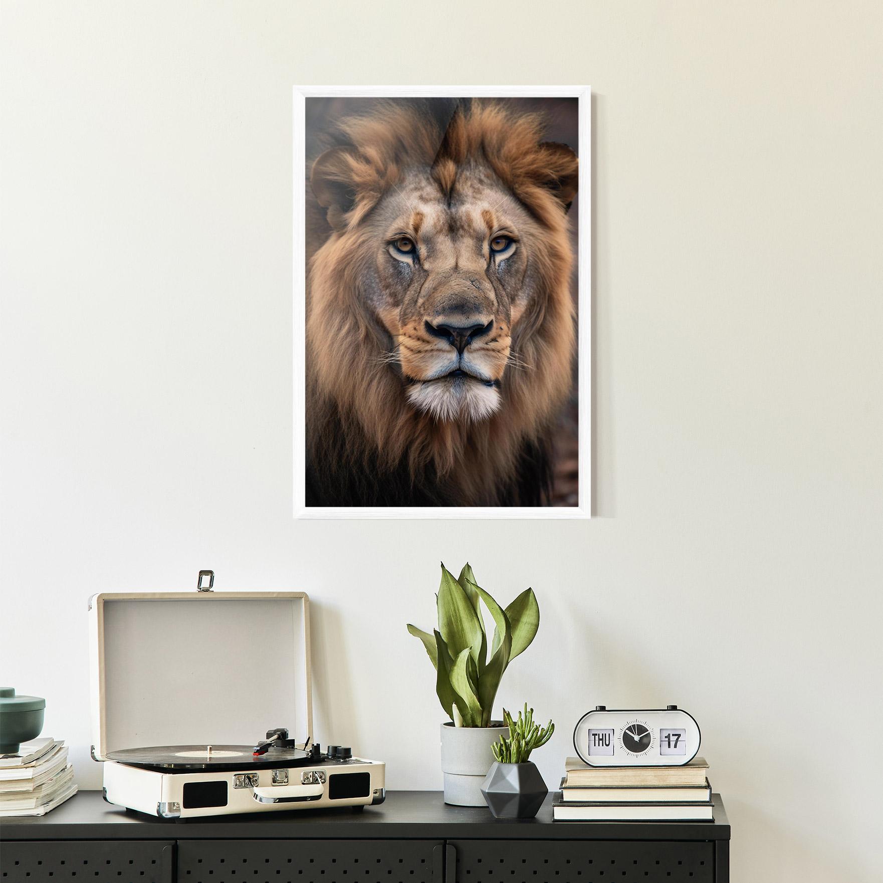 Keretezett Poszter Wild Lion View mockup 2