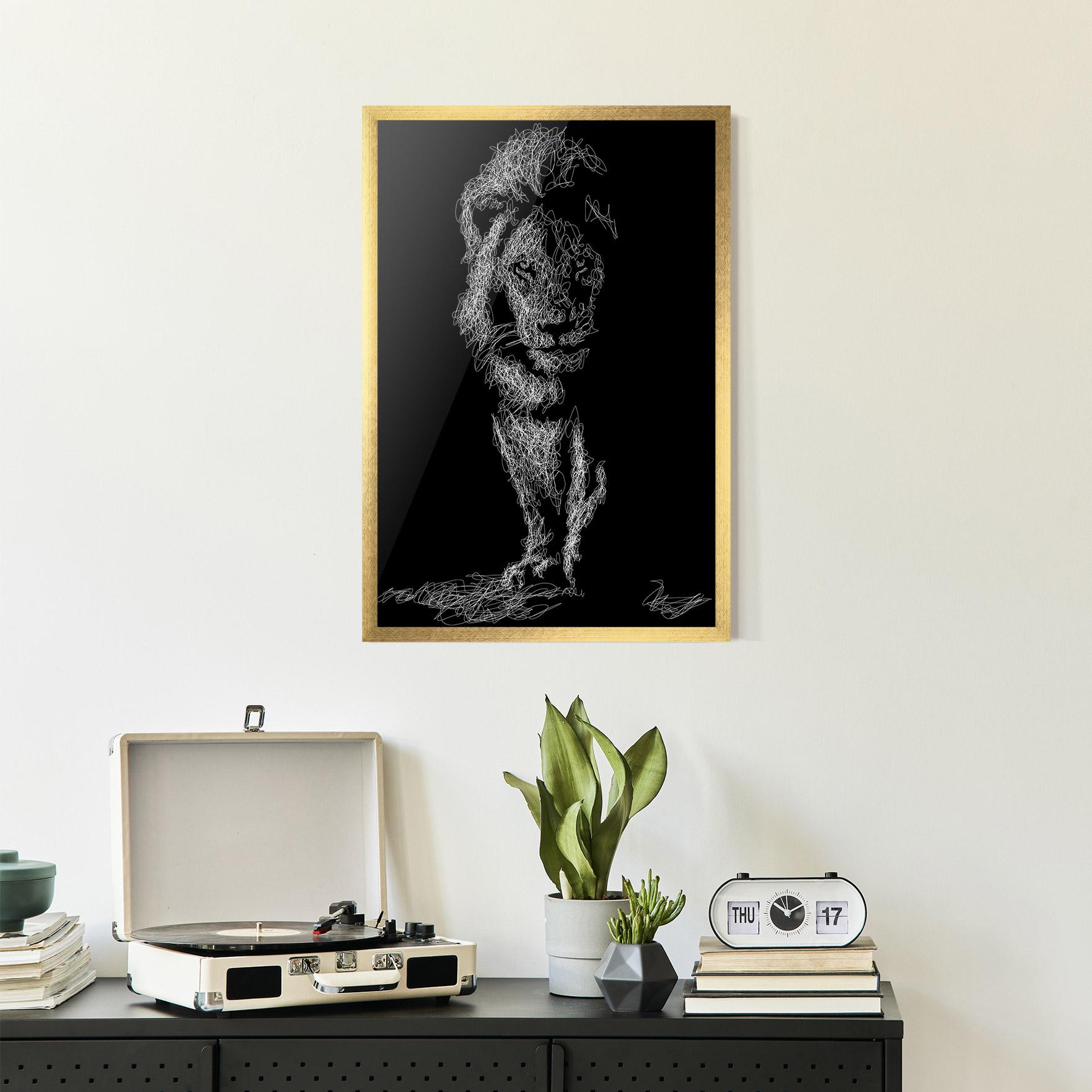 Keretezett Poszter Lion Signature mockup 2