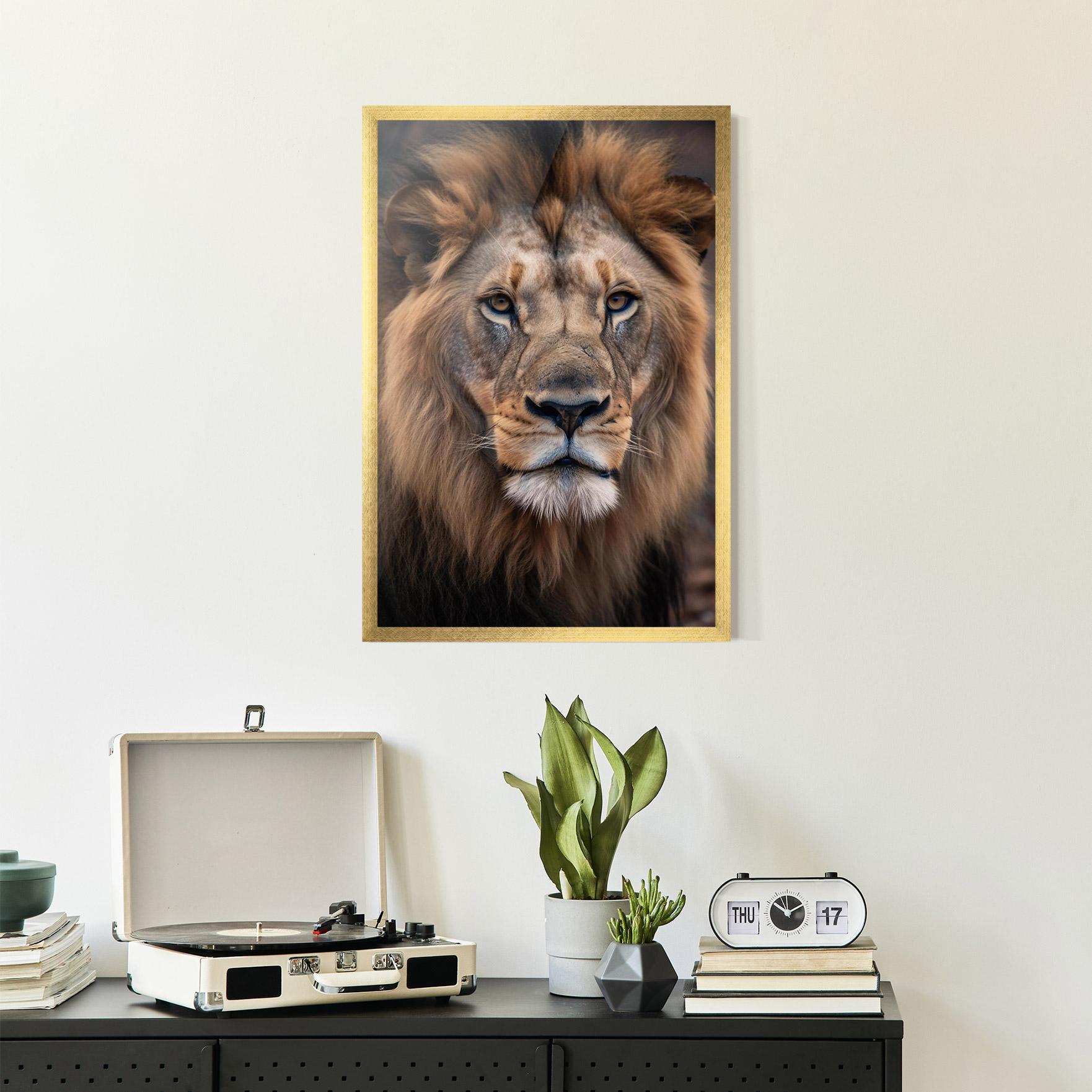 Keretezett Poszter Wild Lion View mockup 2