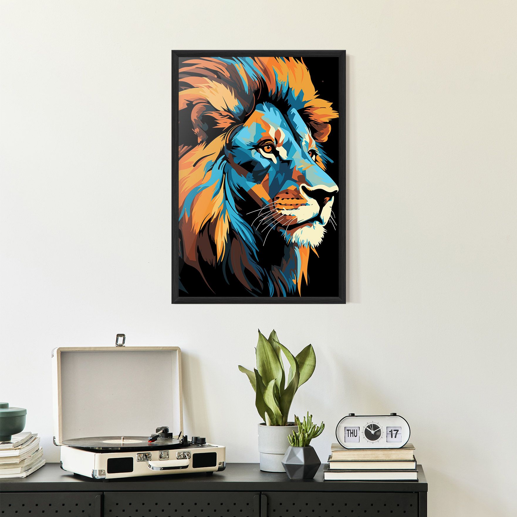 Blue Yellow Lion mockup 2