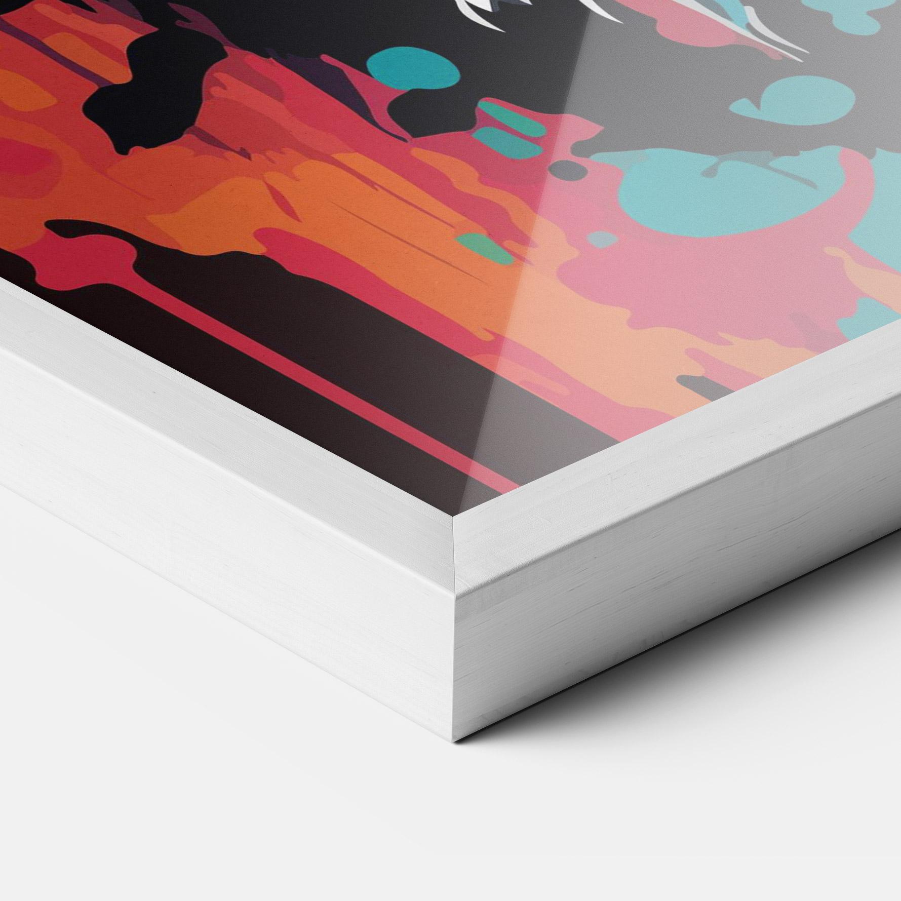 Keretezett Poszter Blue Green Lion mockup 3