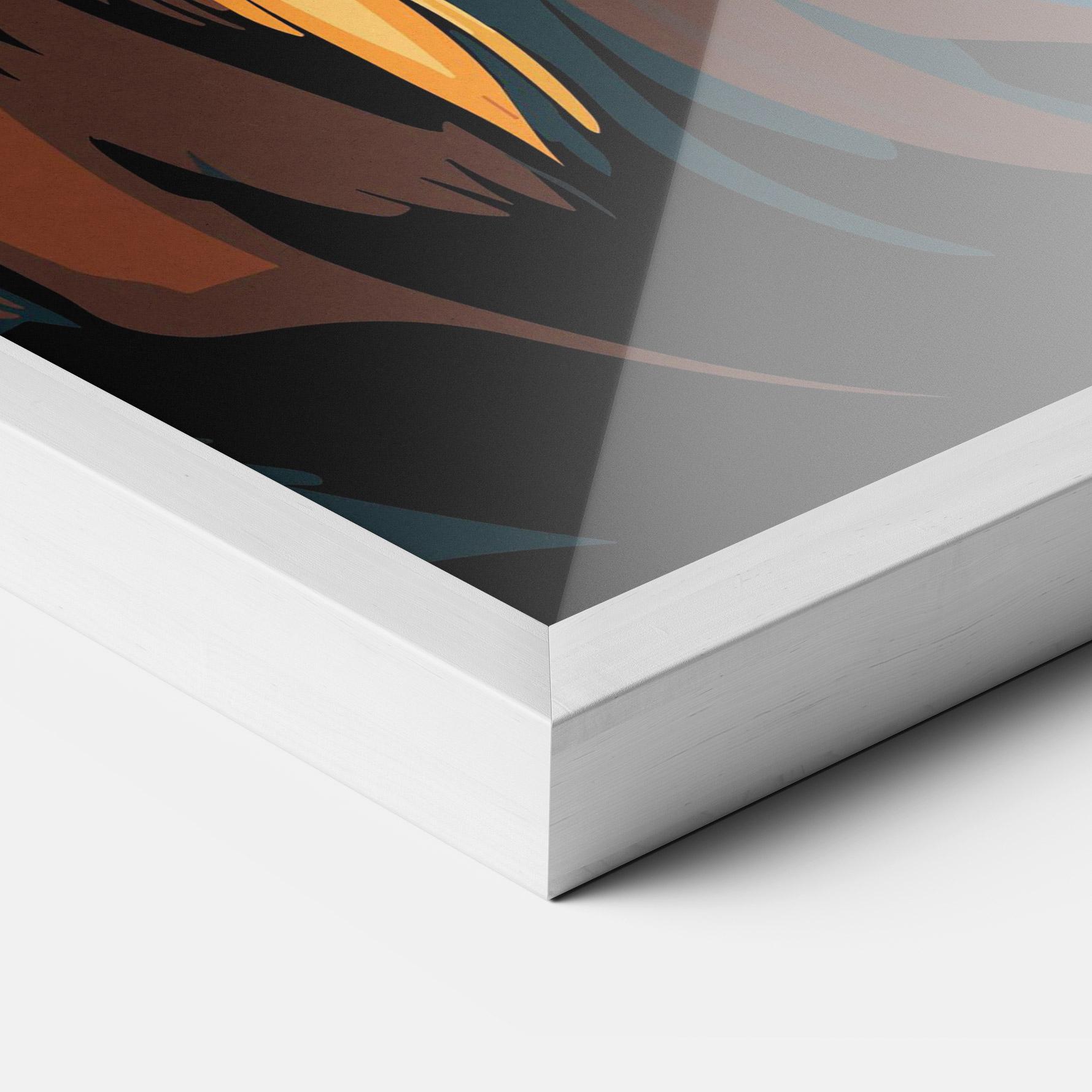 Keretezett Poszter Blue Yellow Lion mockup 3