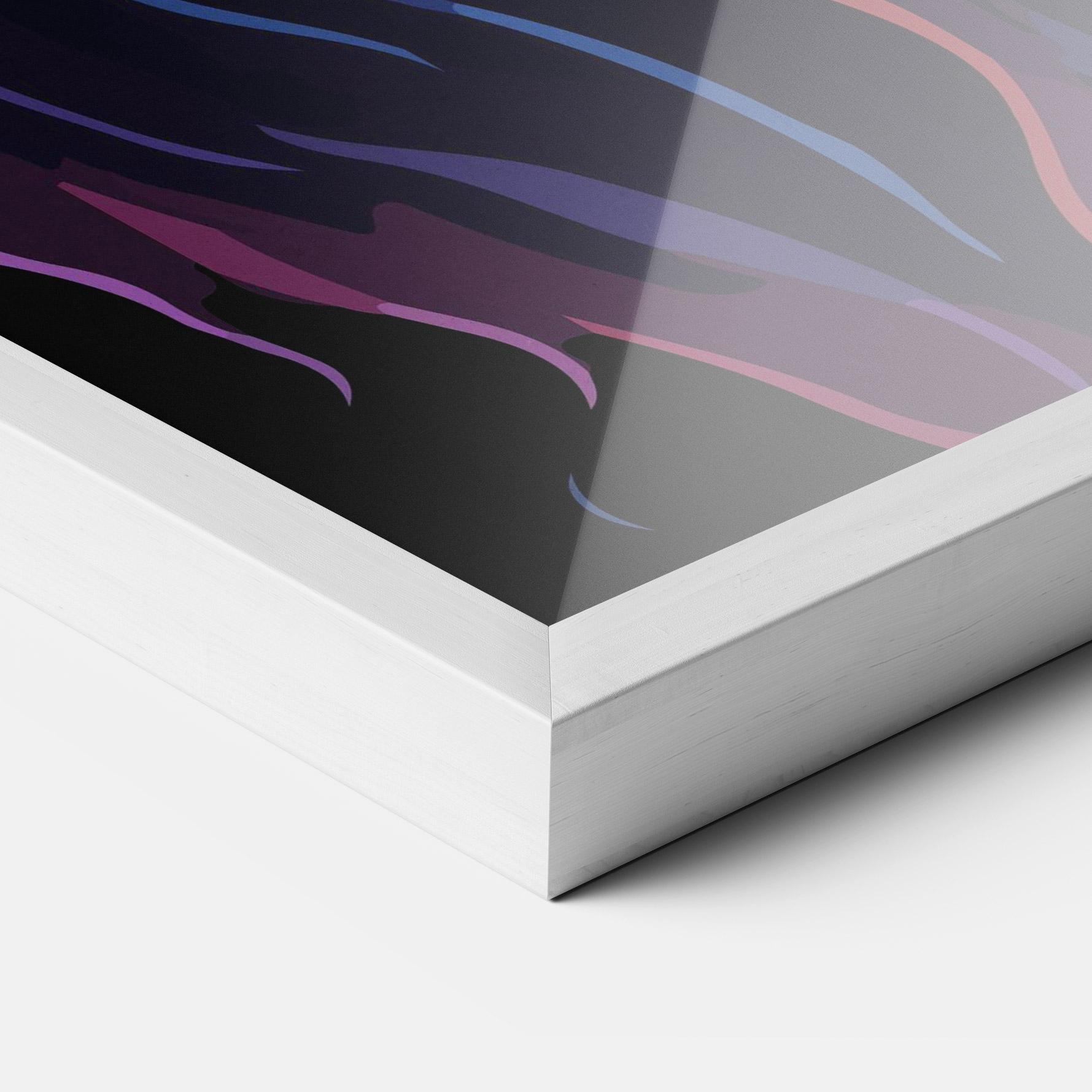 Keretezett Poszter Colorful Lion On Black mockup 3