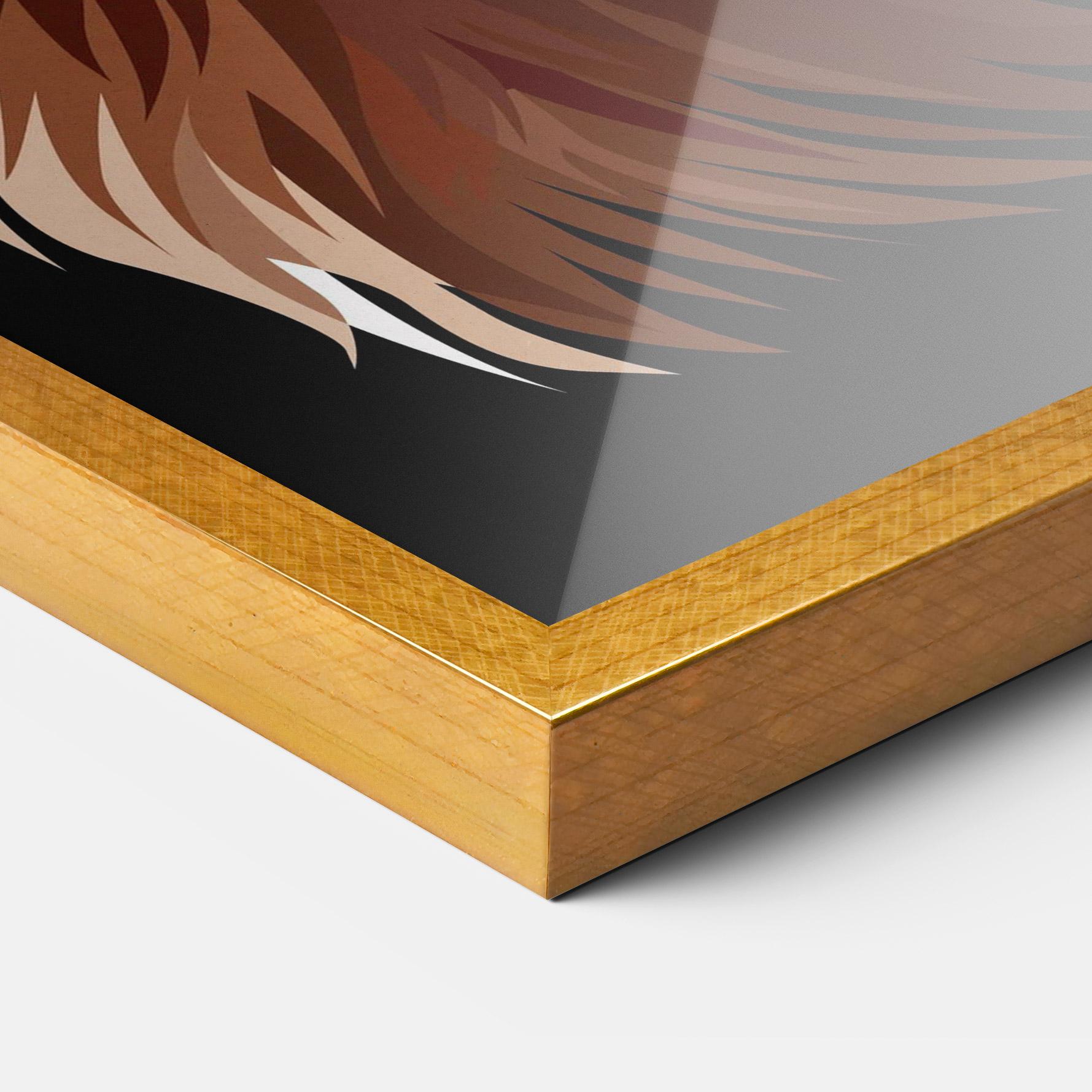 Keretezett Poszter Angry Lion Head mockup 3