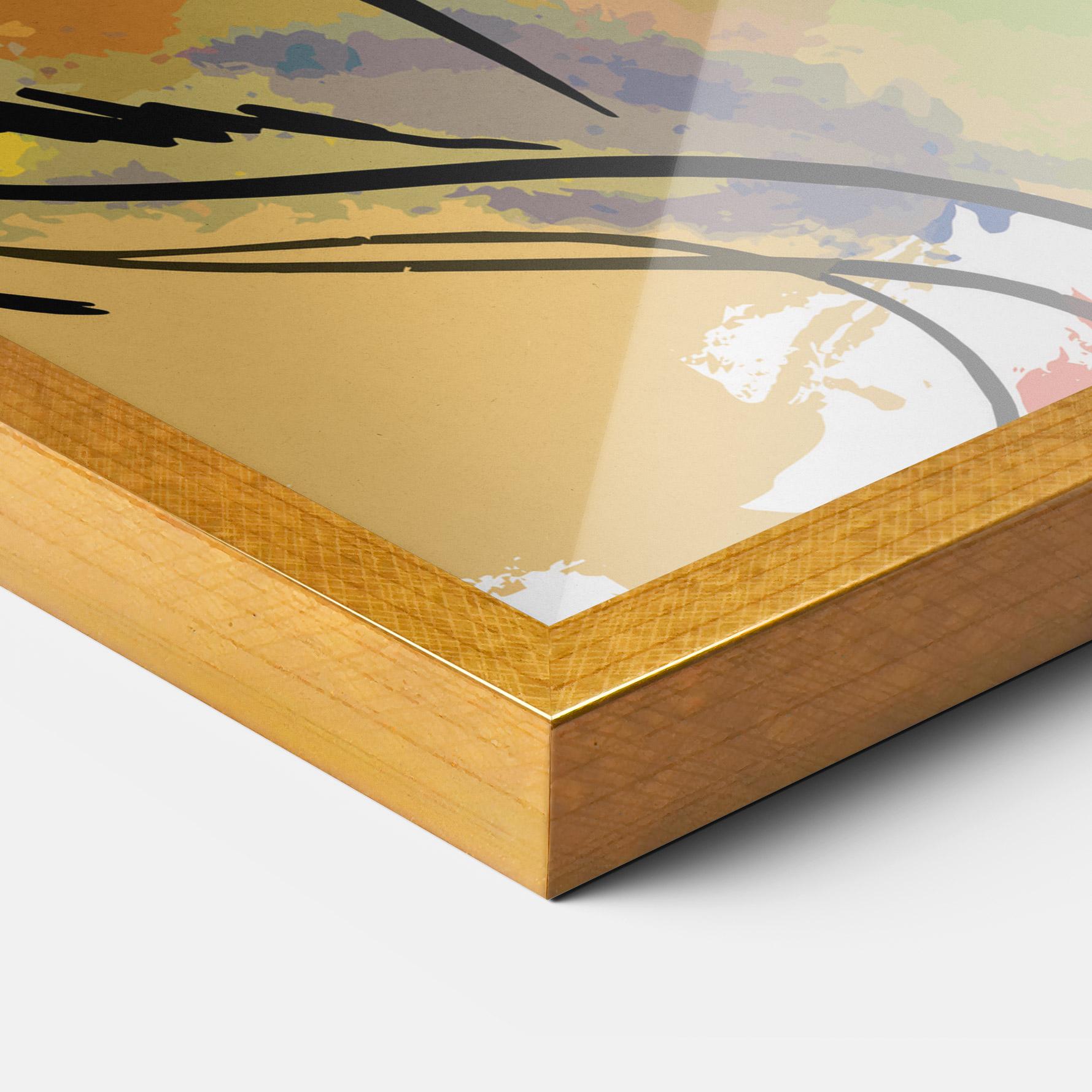 Keretezett Poszter Drawn Lion mockup 3