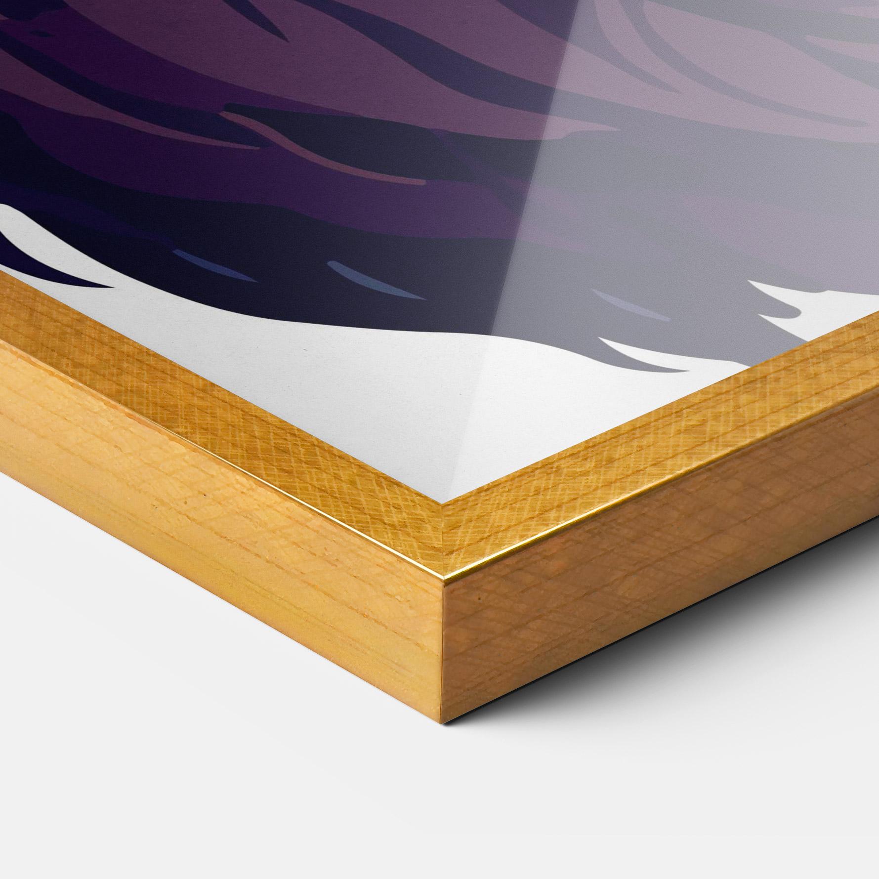 Keretezett Poszter Purple Glassesc Lion mockup 3