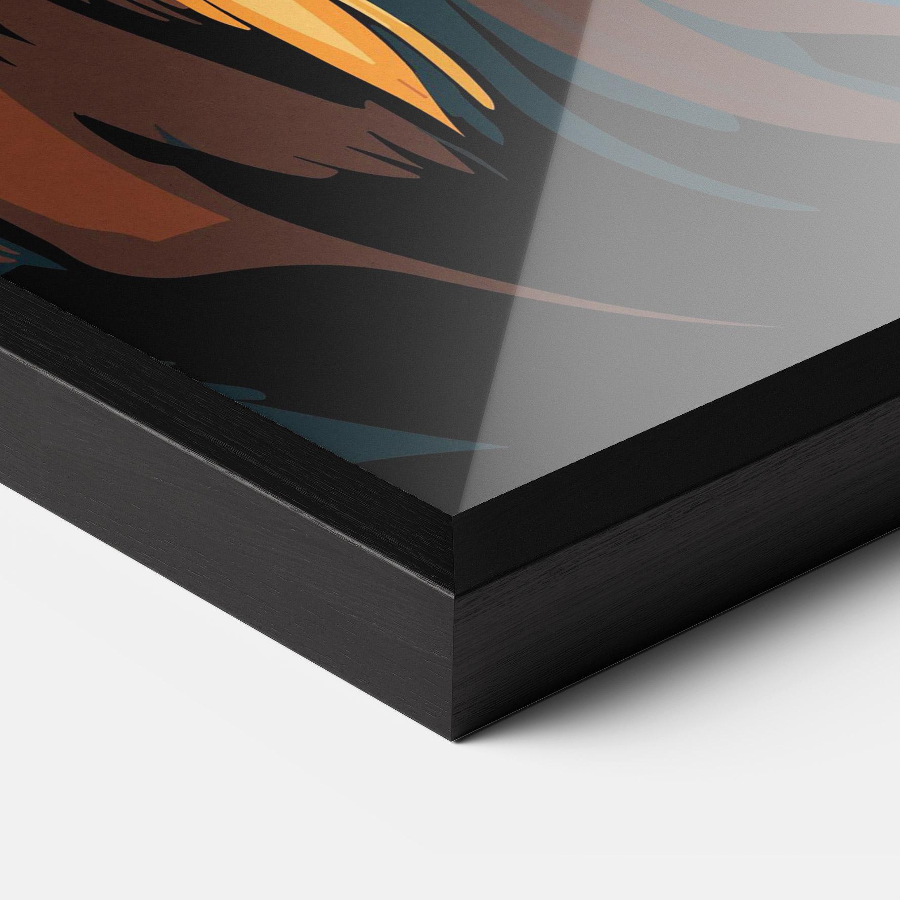 Keretezett Poszter Blue Yellow Lion mockup 3