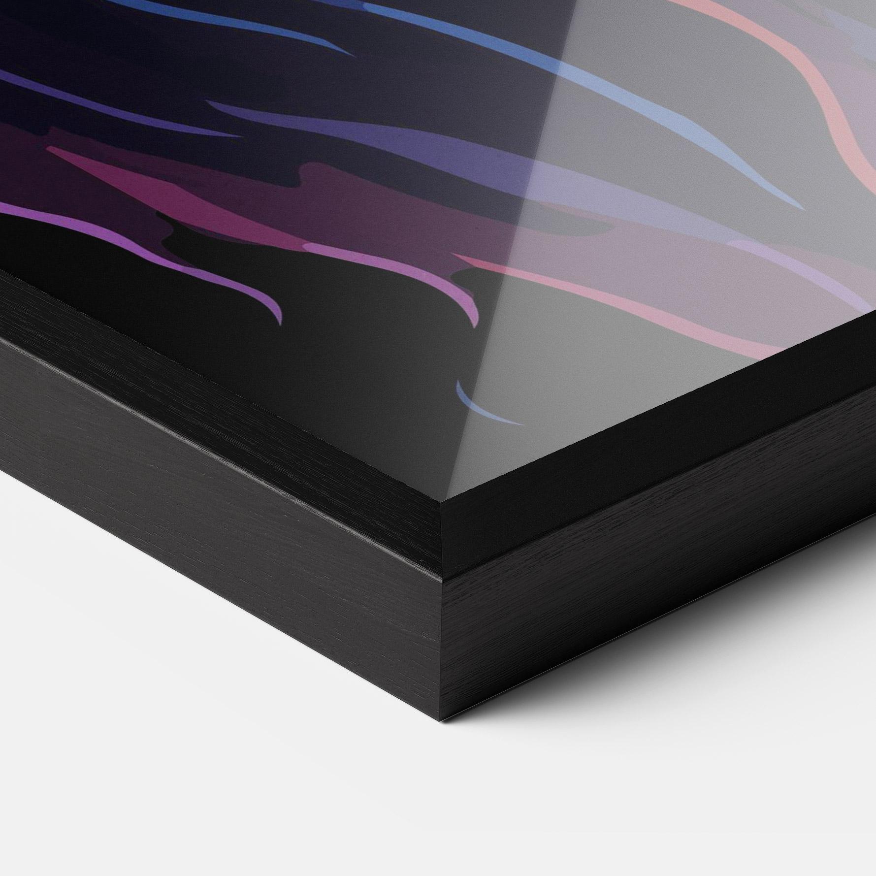 Keretezett Poszter Colorful Lion On Black mockup 3