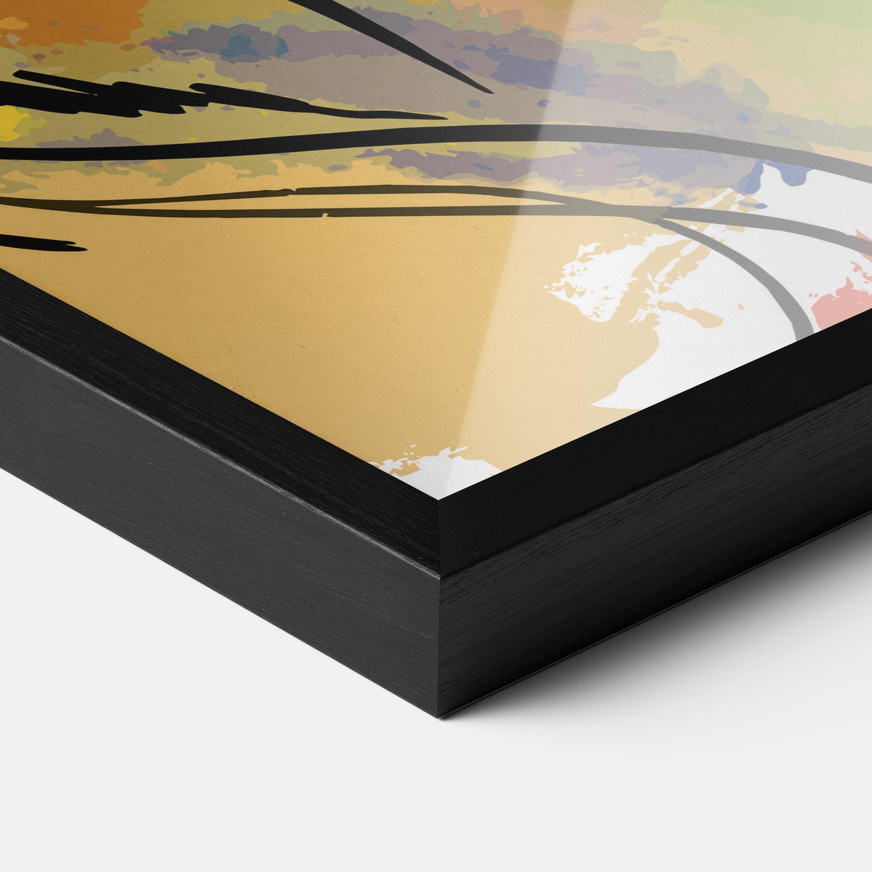 Keretezett Poszter Drawn Lion mockup 3