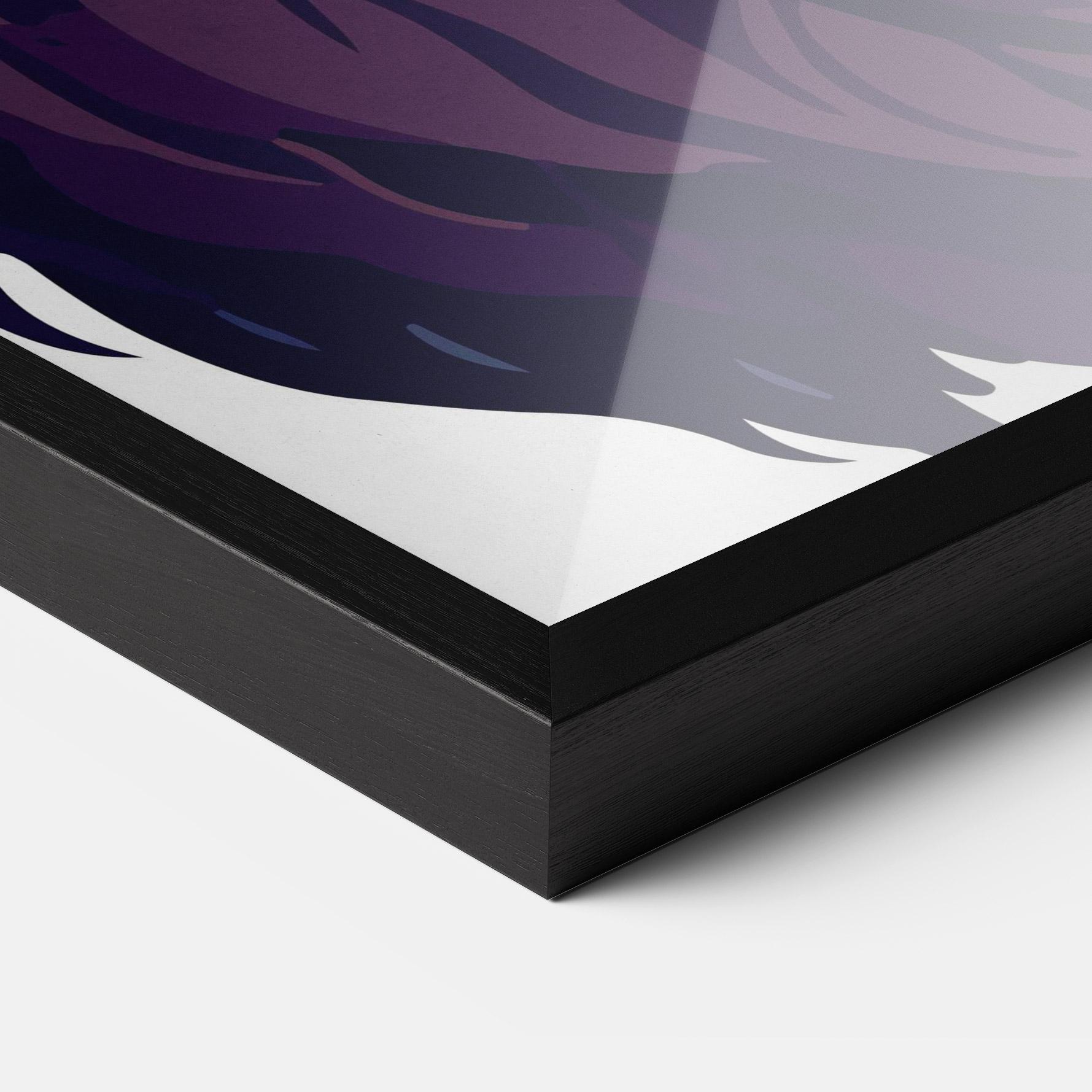 Keretezett Poszter Purple Glassesc Lion mockup 3