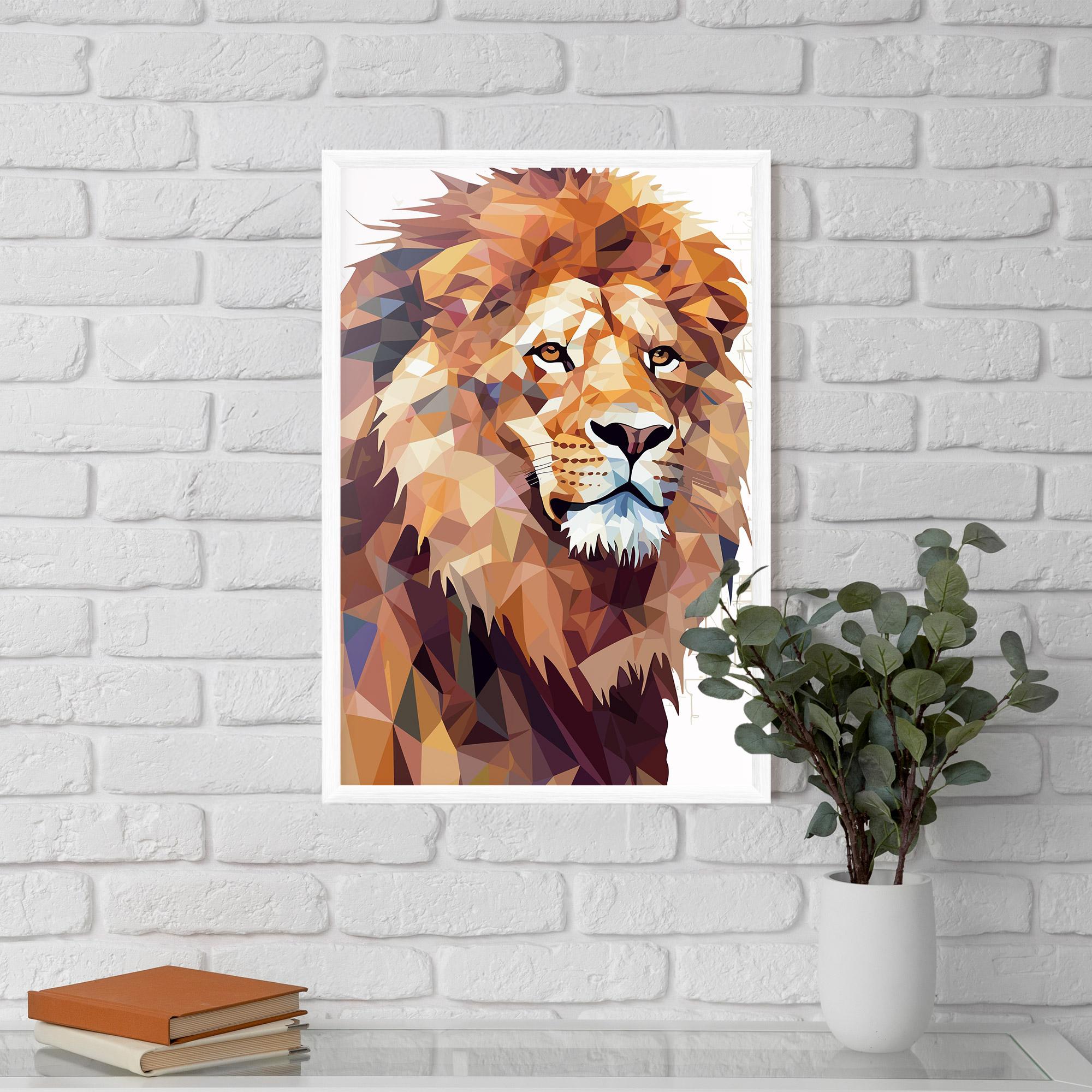 Keretezett Poszter Artistic Lion Head mockup 5