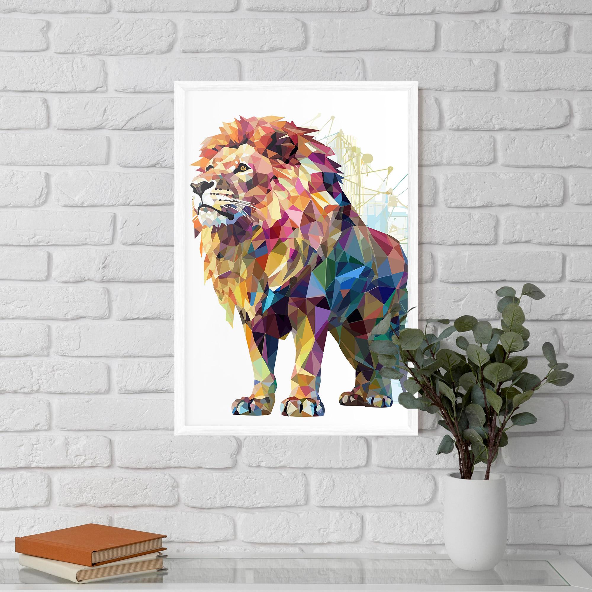 Keretezett Poszter Artistic Lion mockup 5