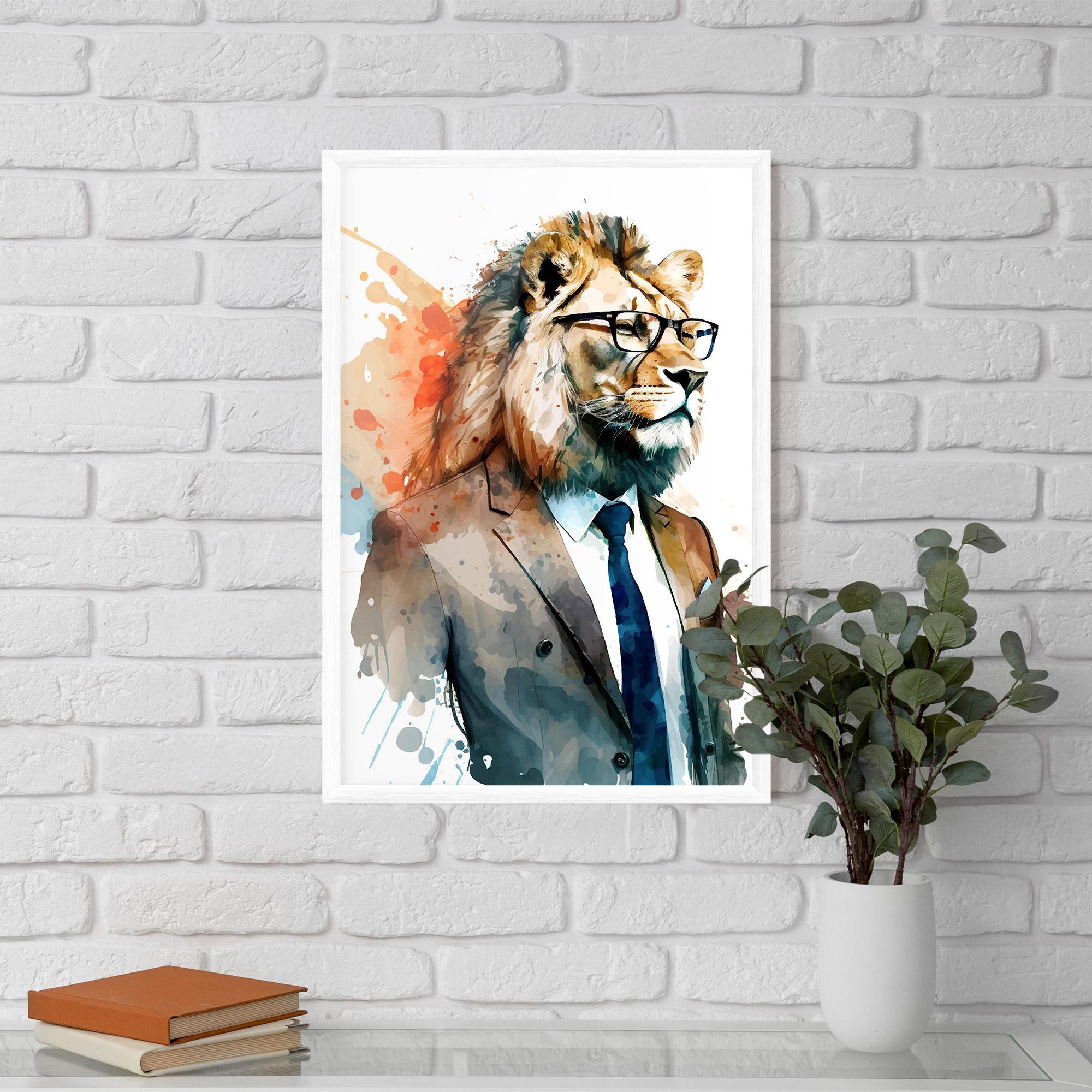 Keretezett Poszter Brown Suit Lion mockup 5