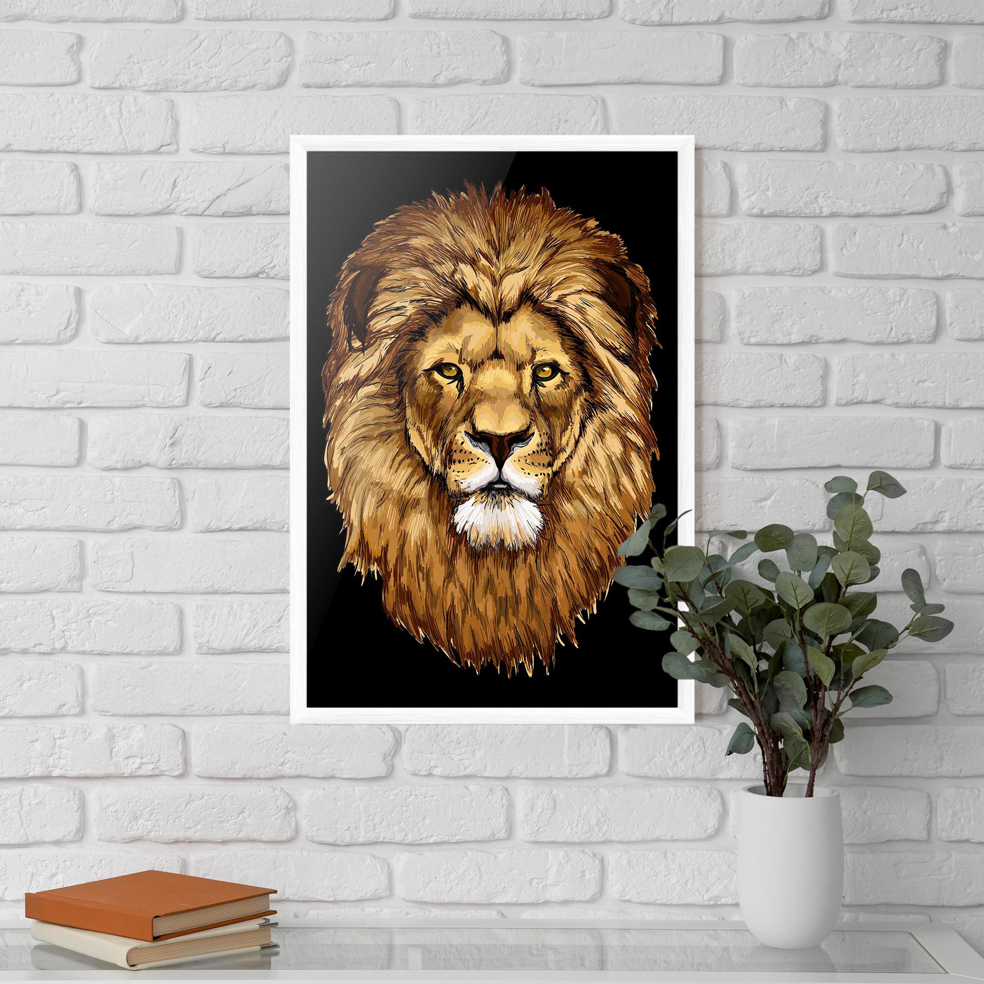 Keretezett Poszter Lion Head mockup 5