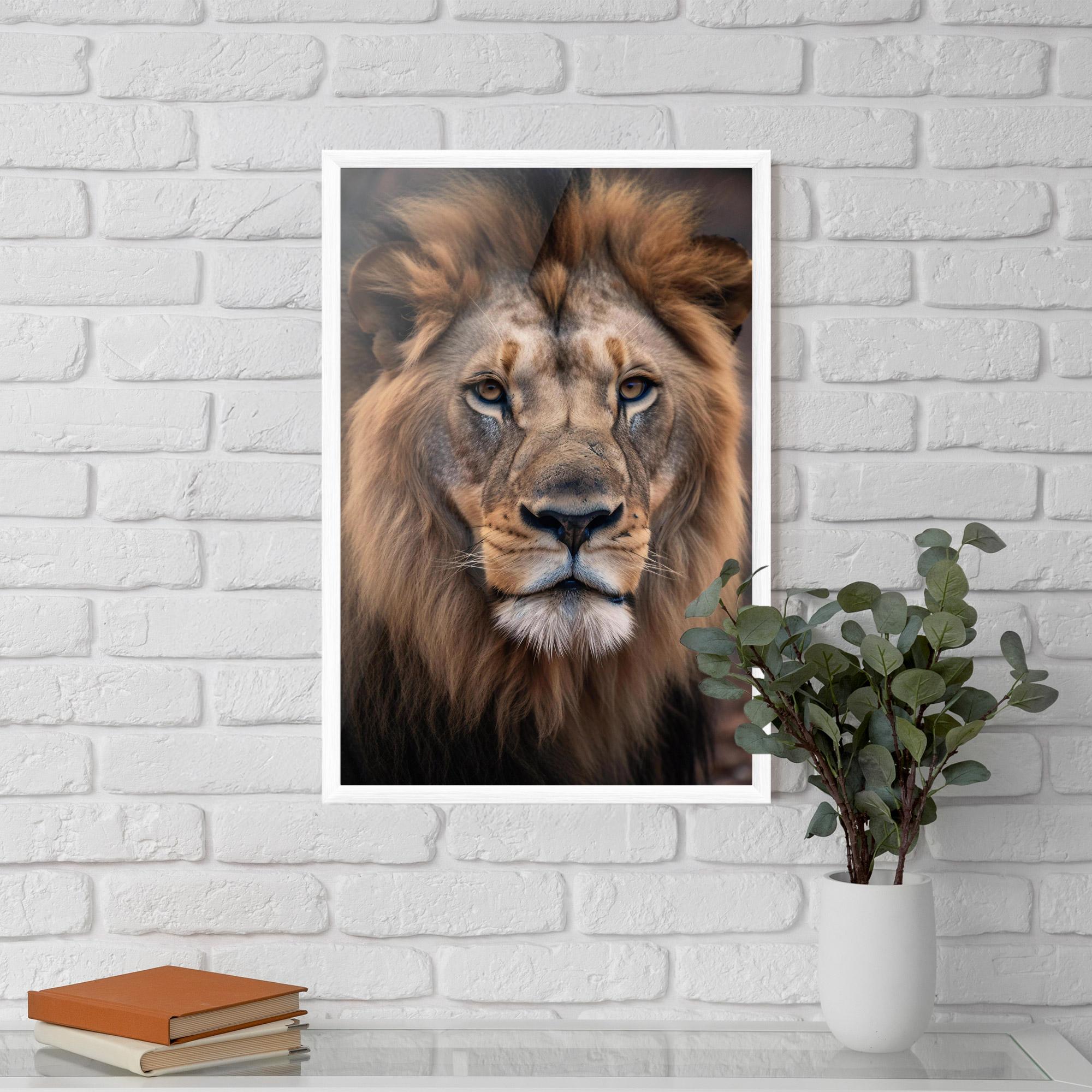 Keretezett Poszter Wild Lion View mockup 5