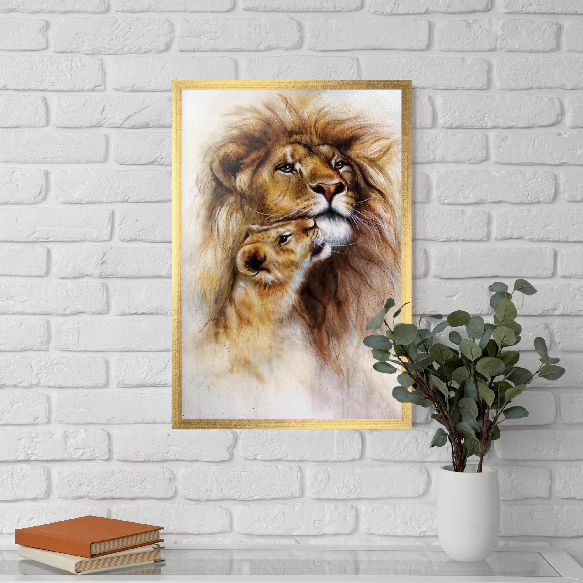 Keretezett Poszter Lion Love mockup 5