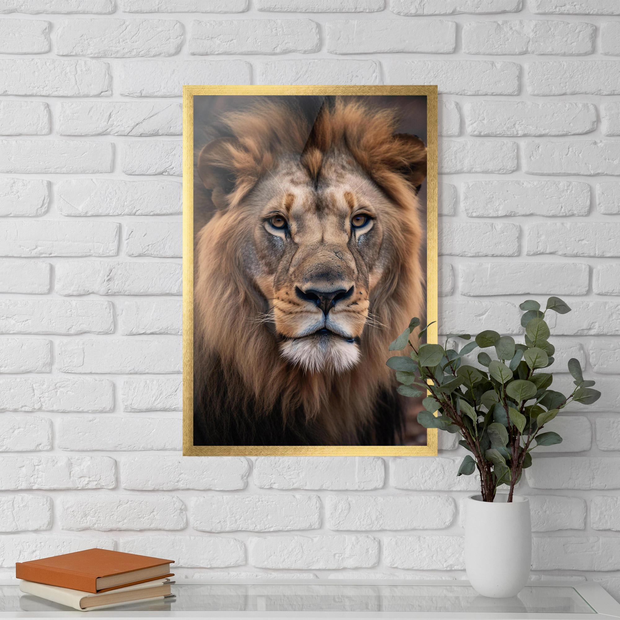 Keretezett Poszter Wild Lion View mockup 5