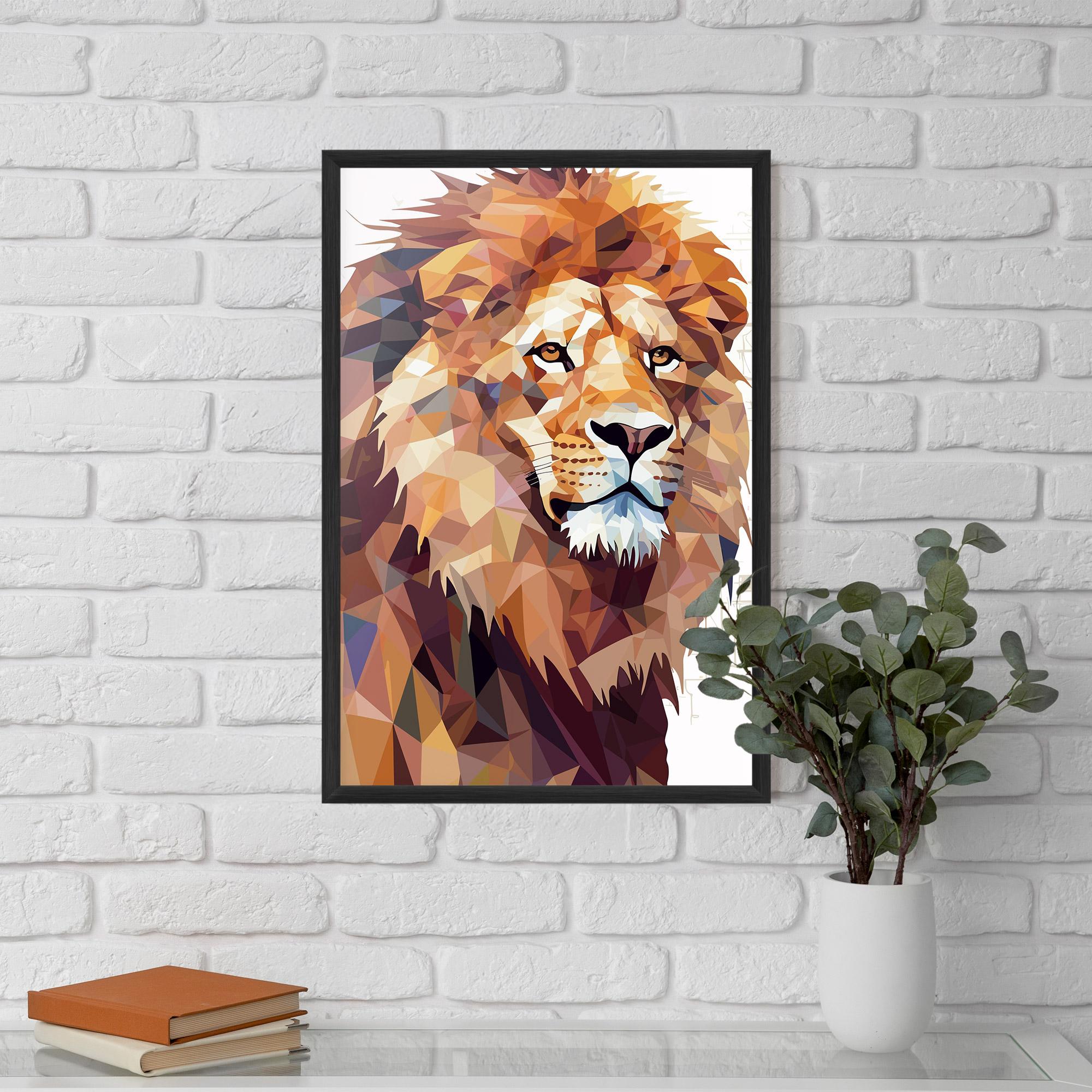 Keretezett Poszter Artistic Lion Head mockup 5