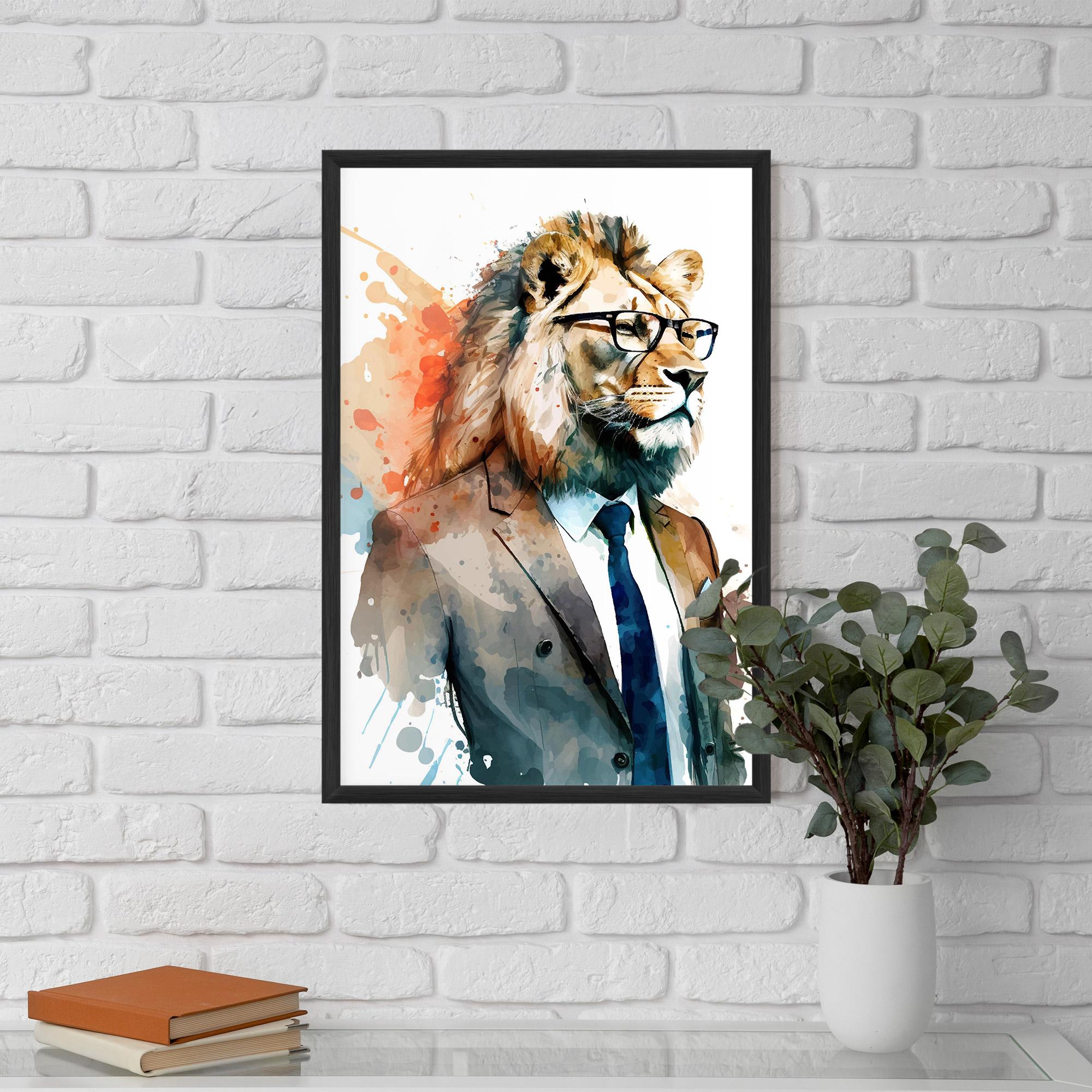 Keretezett Poszter Brown Suit Lion mockup 5