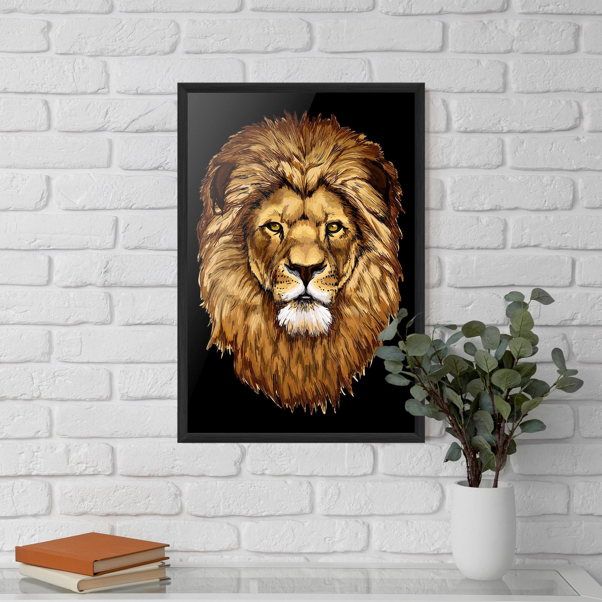 Keretezett Poszter Lion Head mockup 5