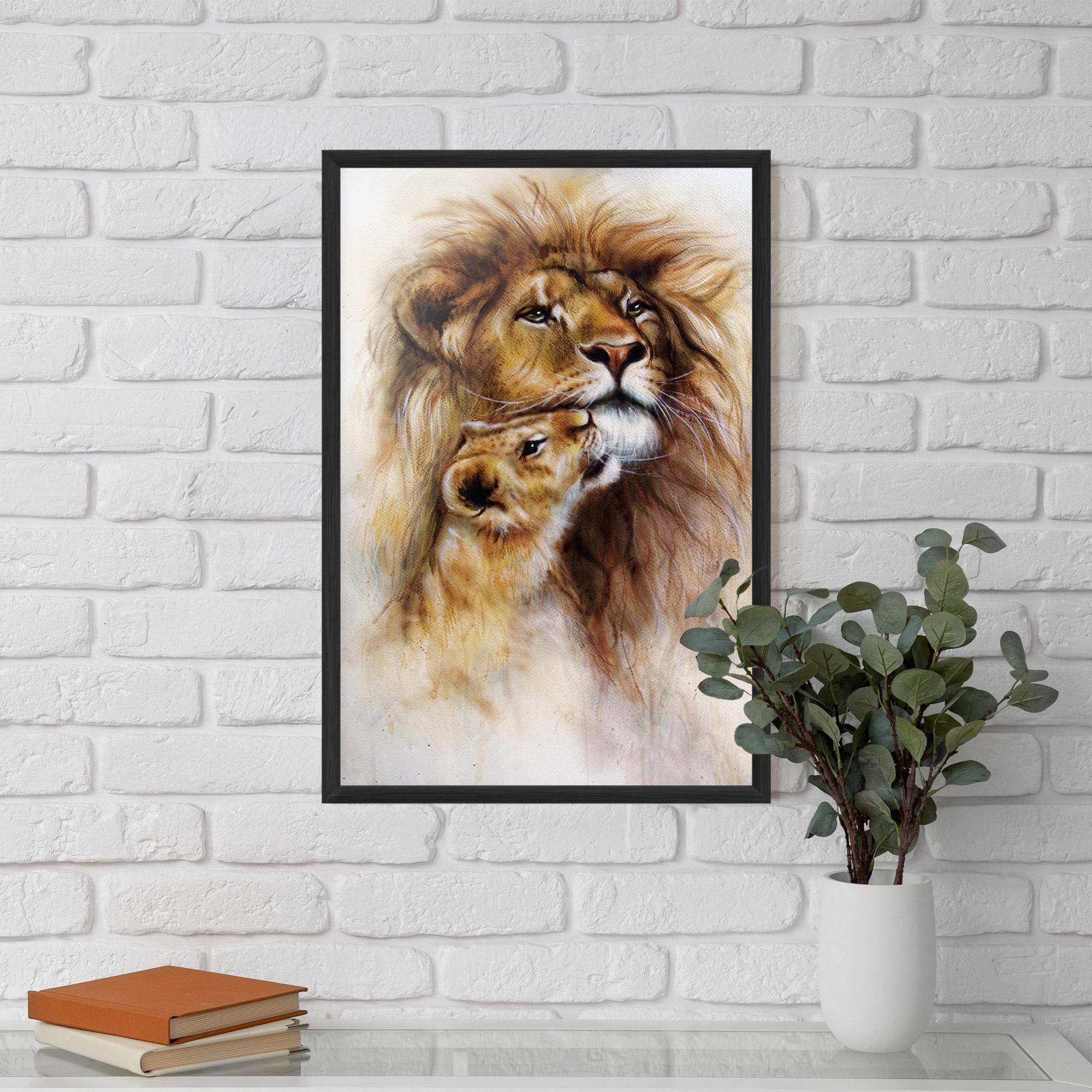 Keretezett Poszter Lion Love mockup 5