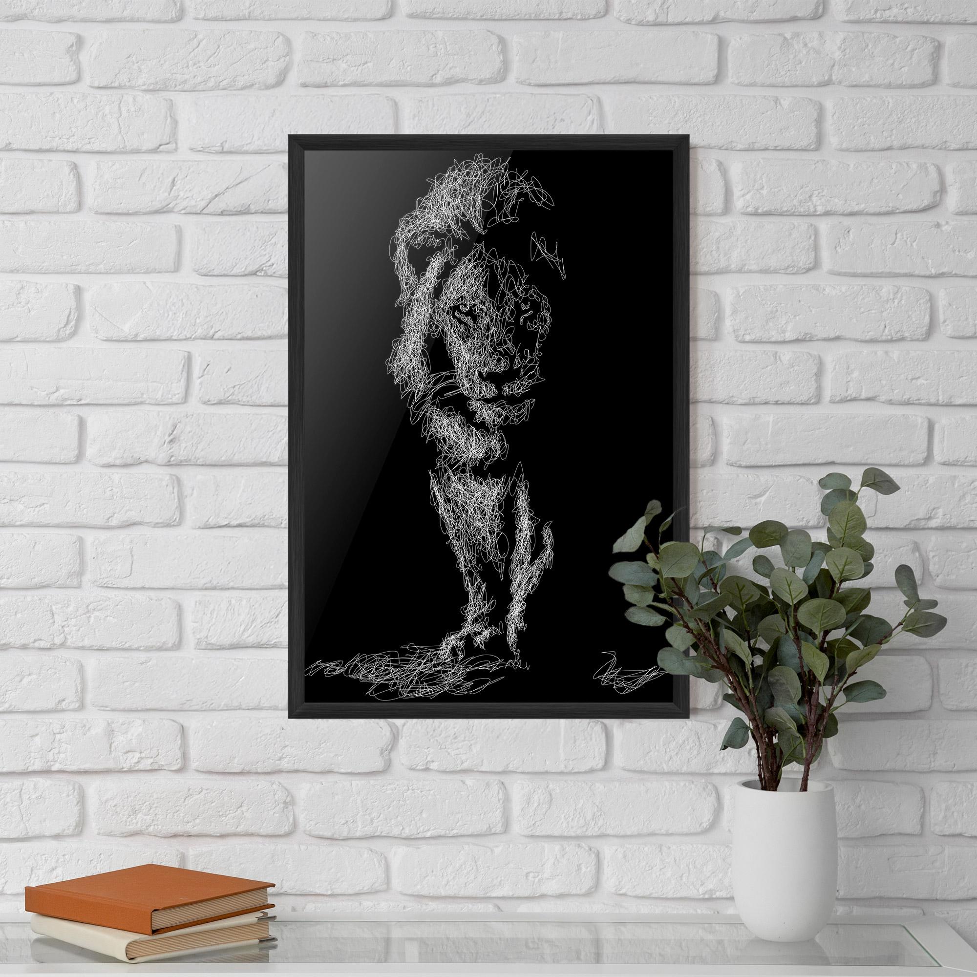 Keretezett Poszter Lion Signature mockup 5