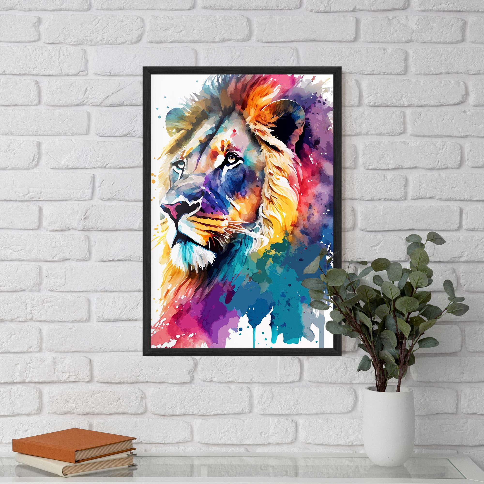 Vibrant Color Lion mockup 5
