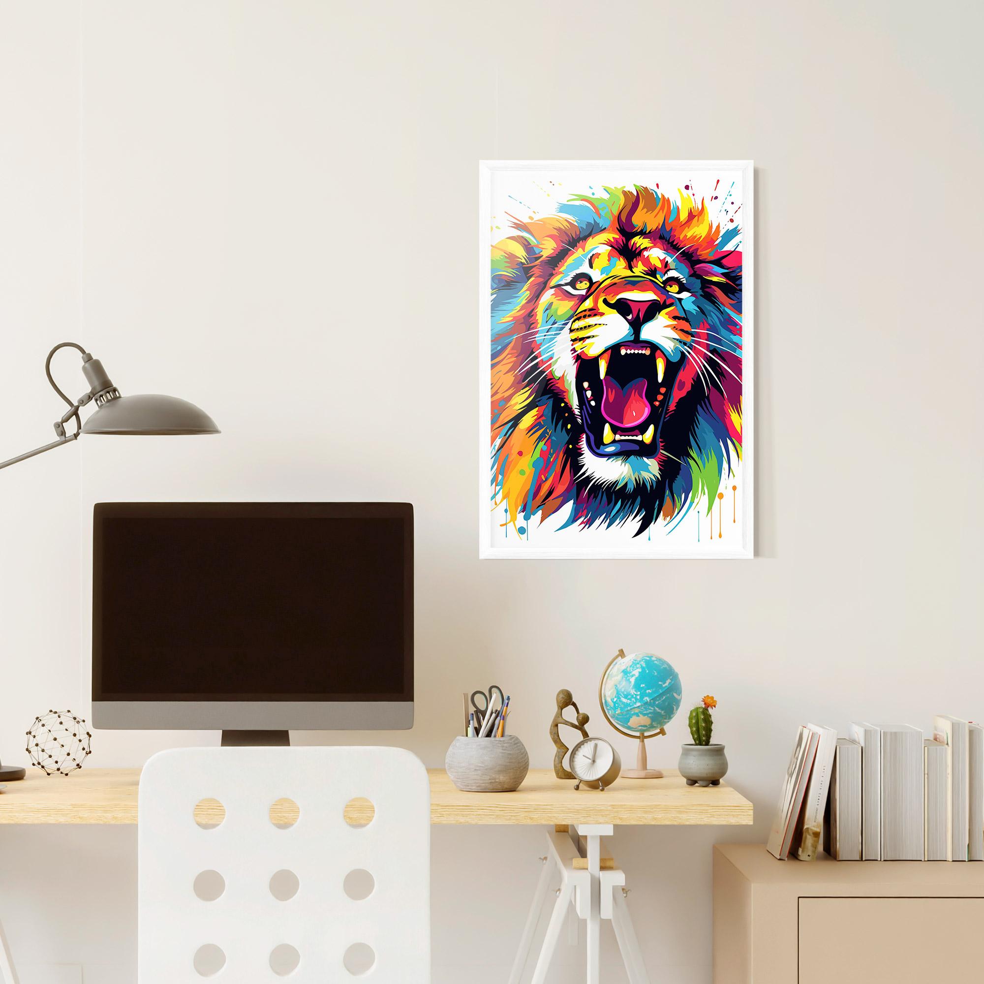 Keretezett Poszter Angry Lion Mix mockup 6