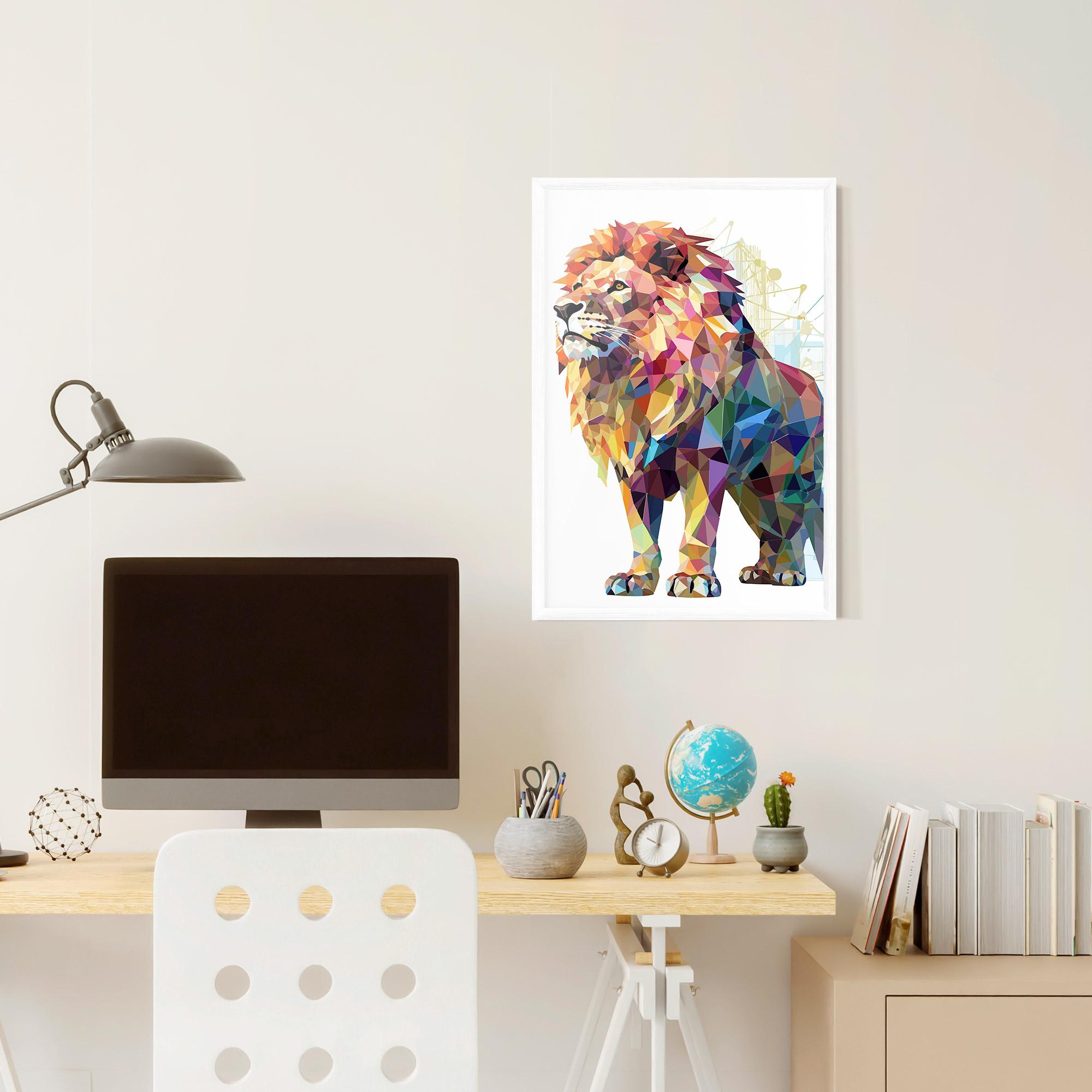Keretezett Poszter Artistic Lion mockup 6