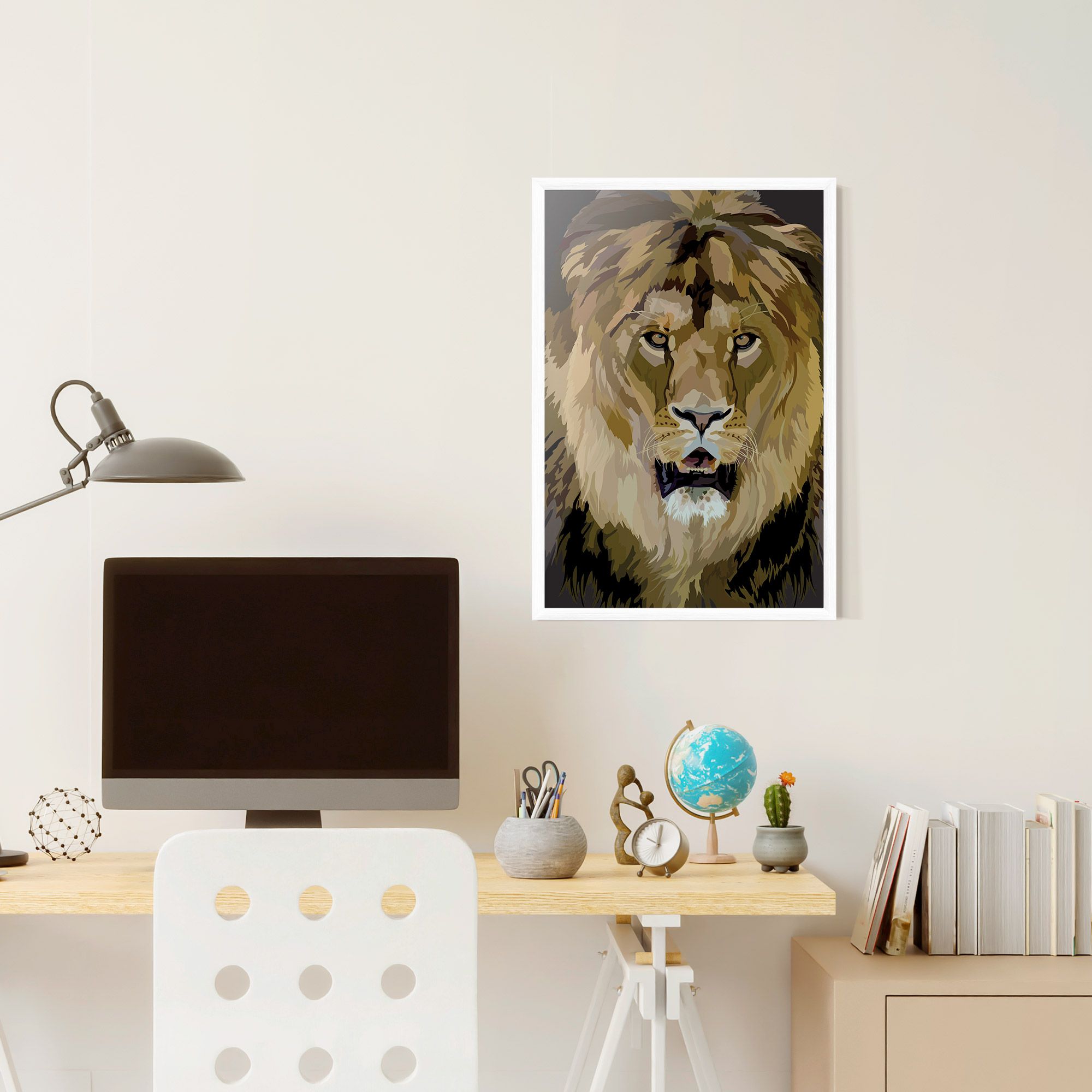 Beautiful Lion Art mockup 6