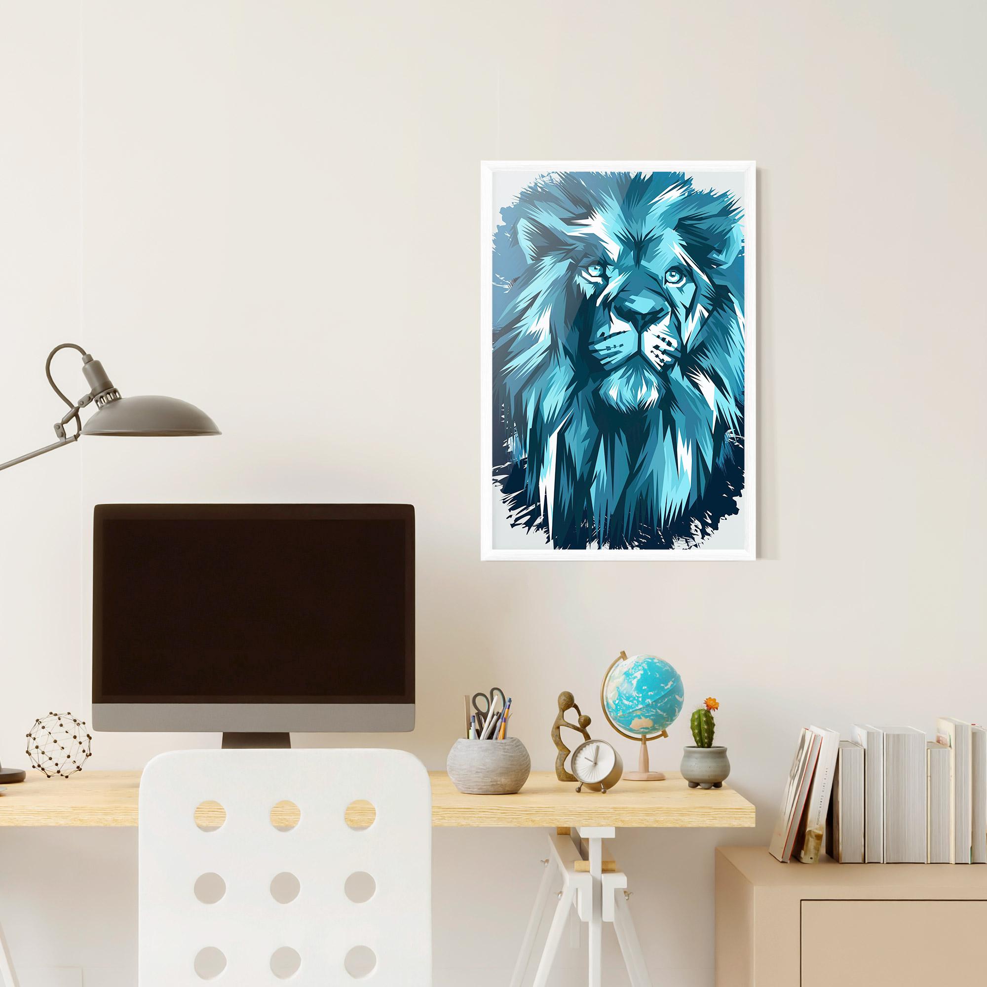 Keretezett Poszter Blue Lion Head mockup 6