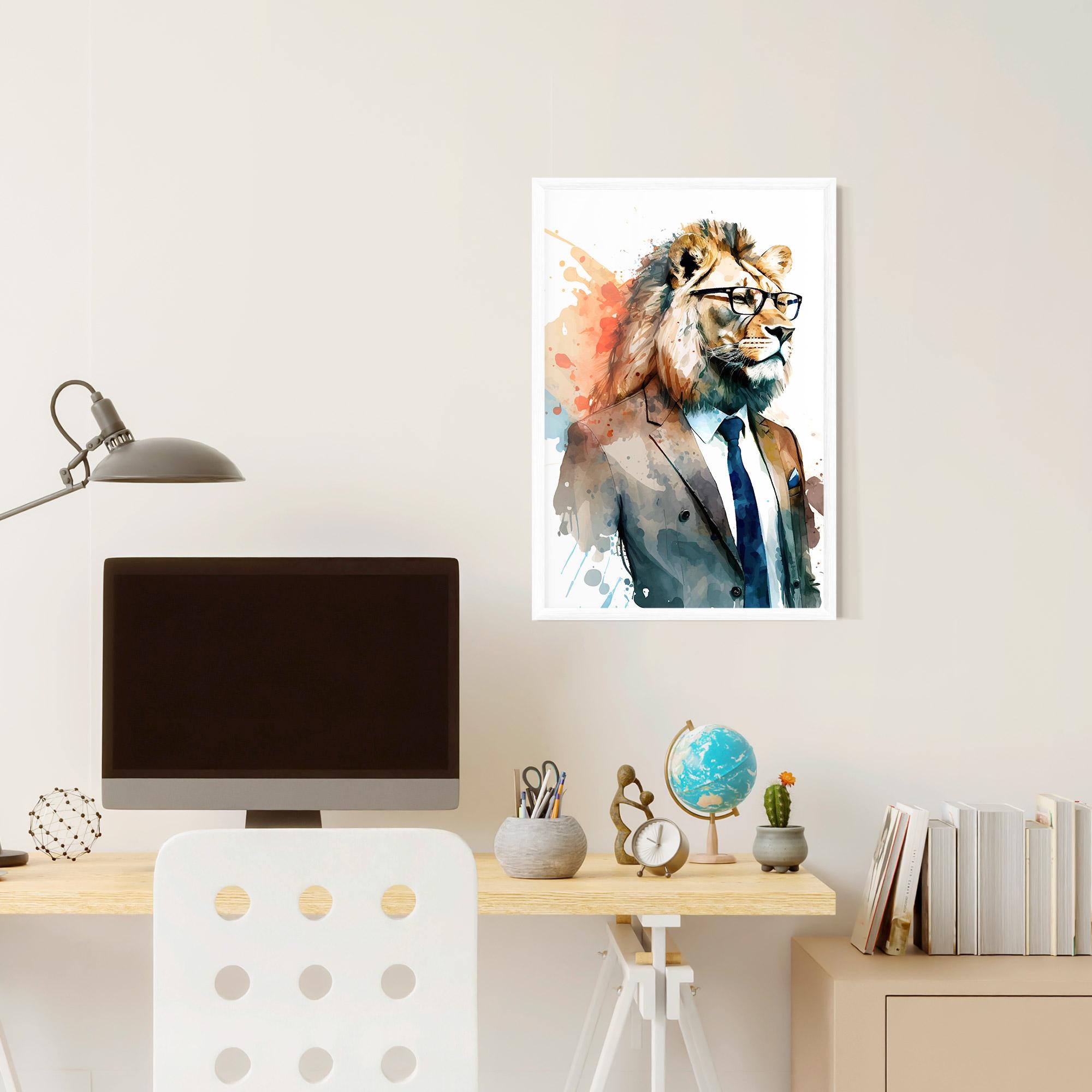 Keretezett Poszter Brown Suit Lion mockup 6