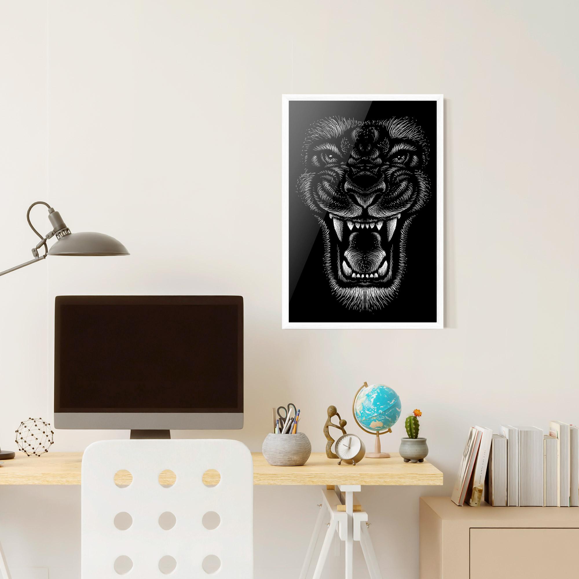 Keretezett Poszter Lion Bite mockup 6