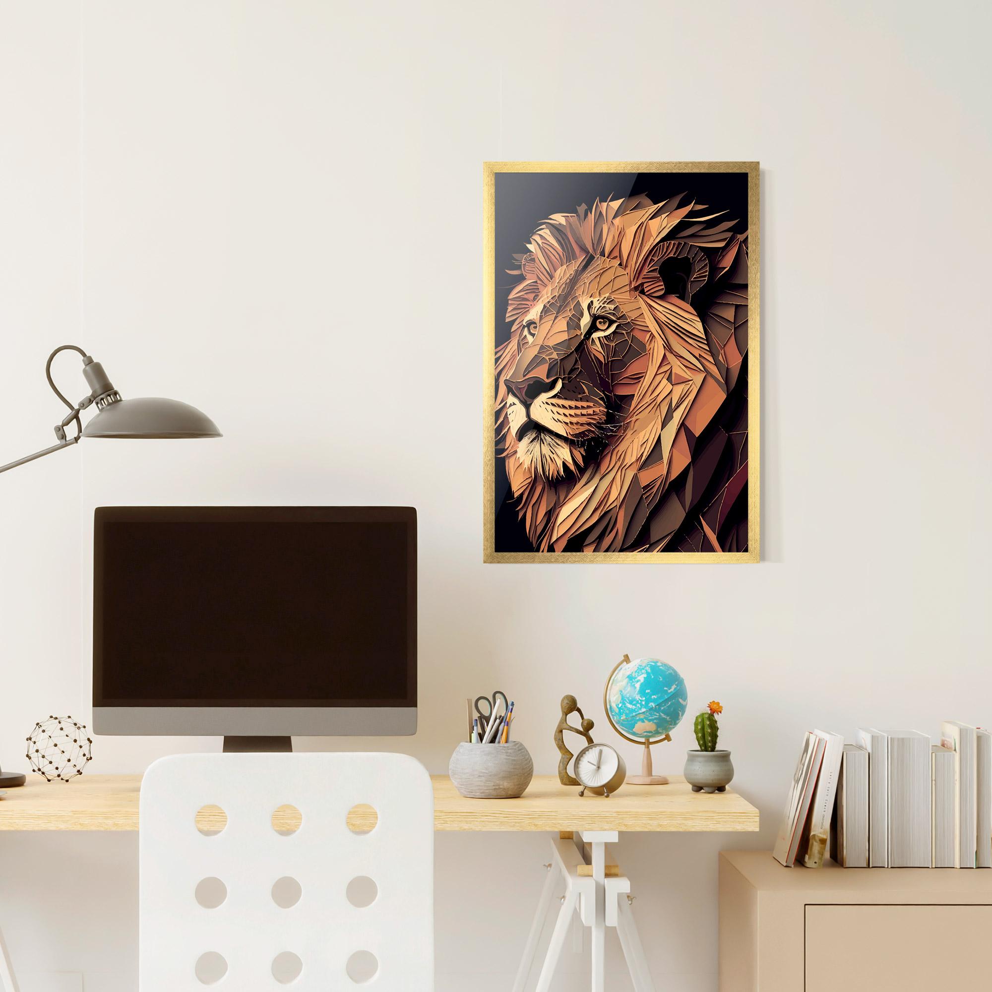 Keretezett Poszter Orange Mix Lion mockup 6