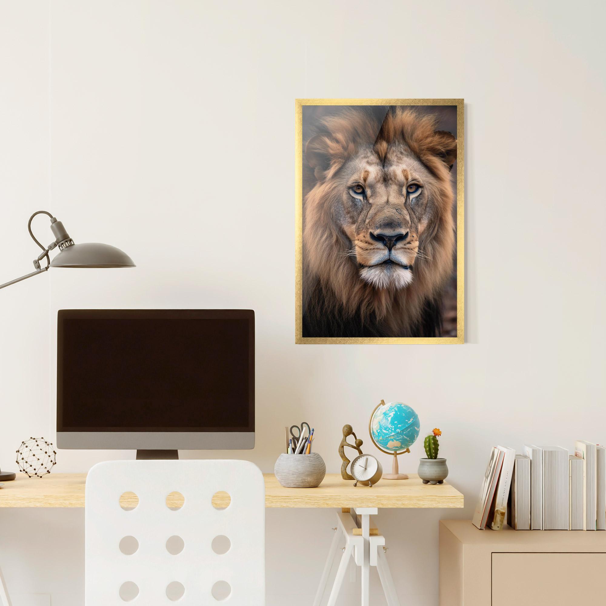 Keretezett Poszter Wild Lion View mockup 6