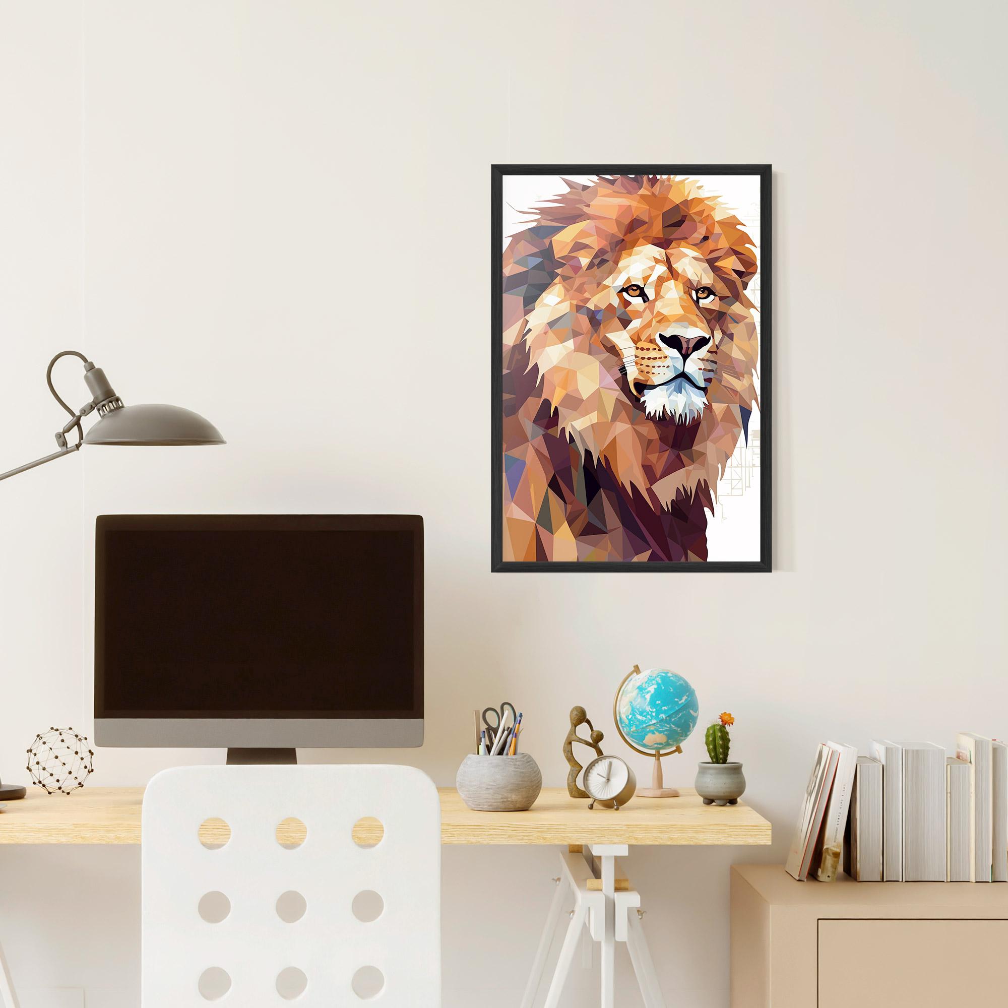 Keretezett Poszter Artistic Lion Head mockup 6