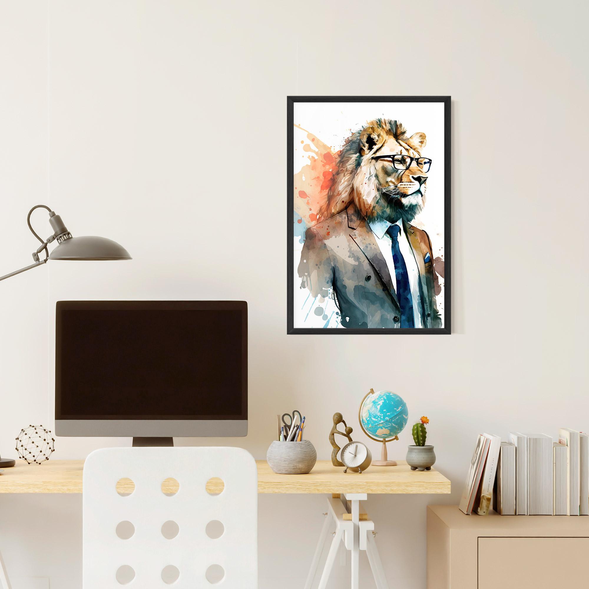Keretezett Poszter Brown Suit Lion mockup 6