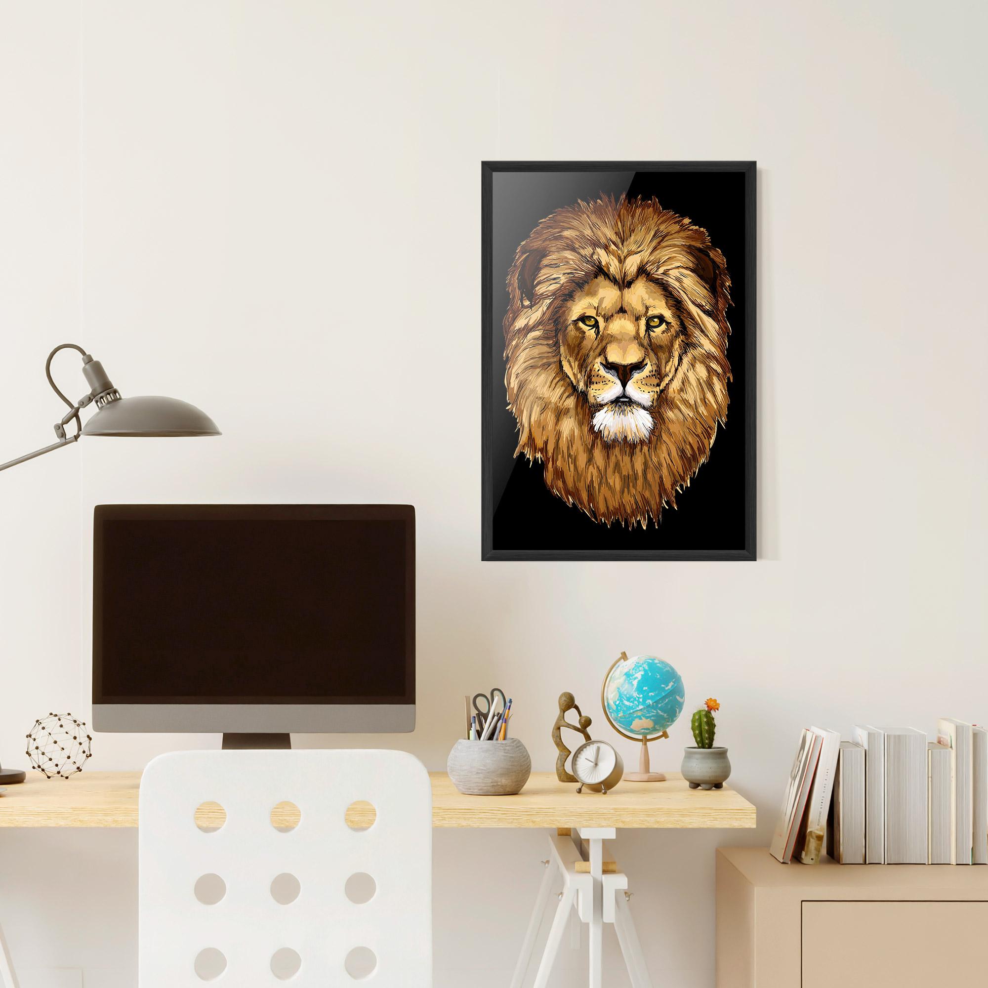 Keretezett Poszter Lion Head mockup 6