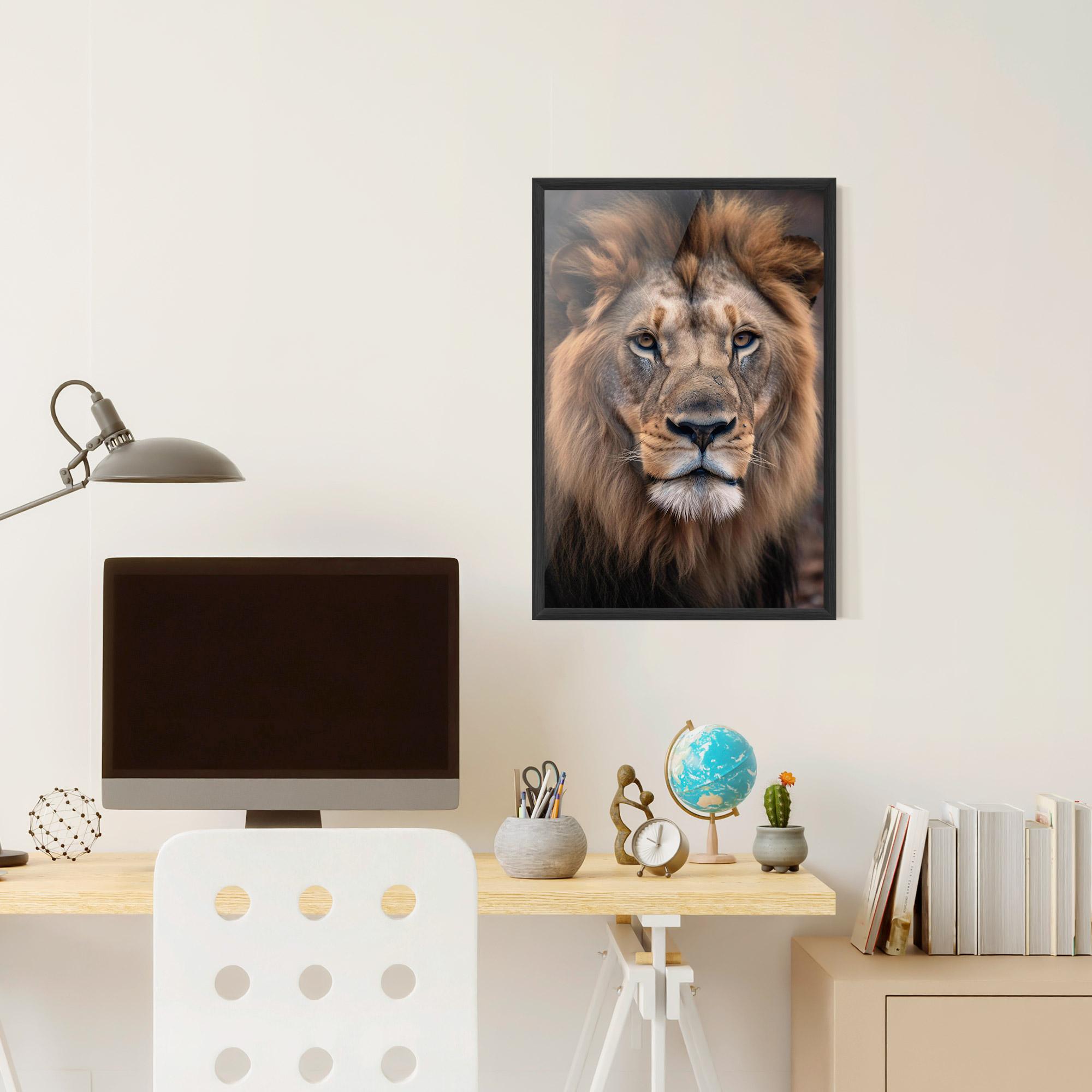 Keretezett Poszter Wild Lion View mockup 6