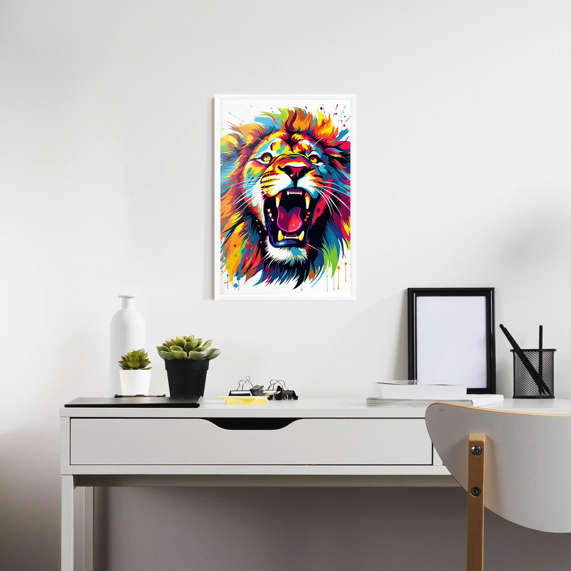 Keretezett Poszter Angry Lion Mix mockup 7