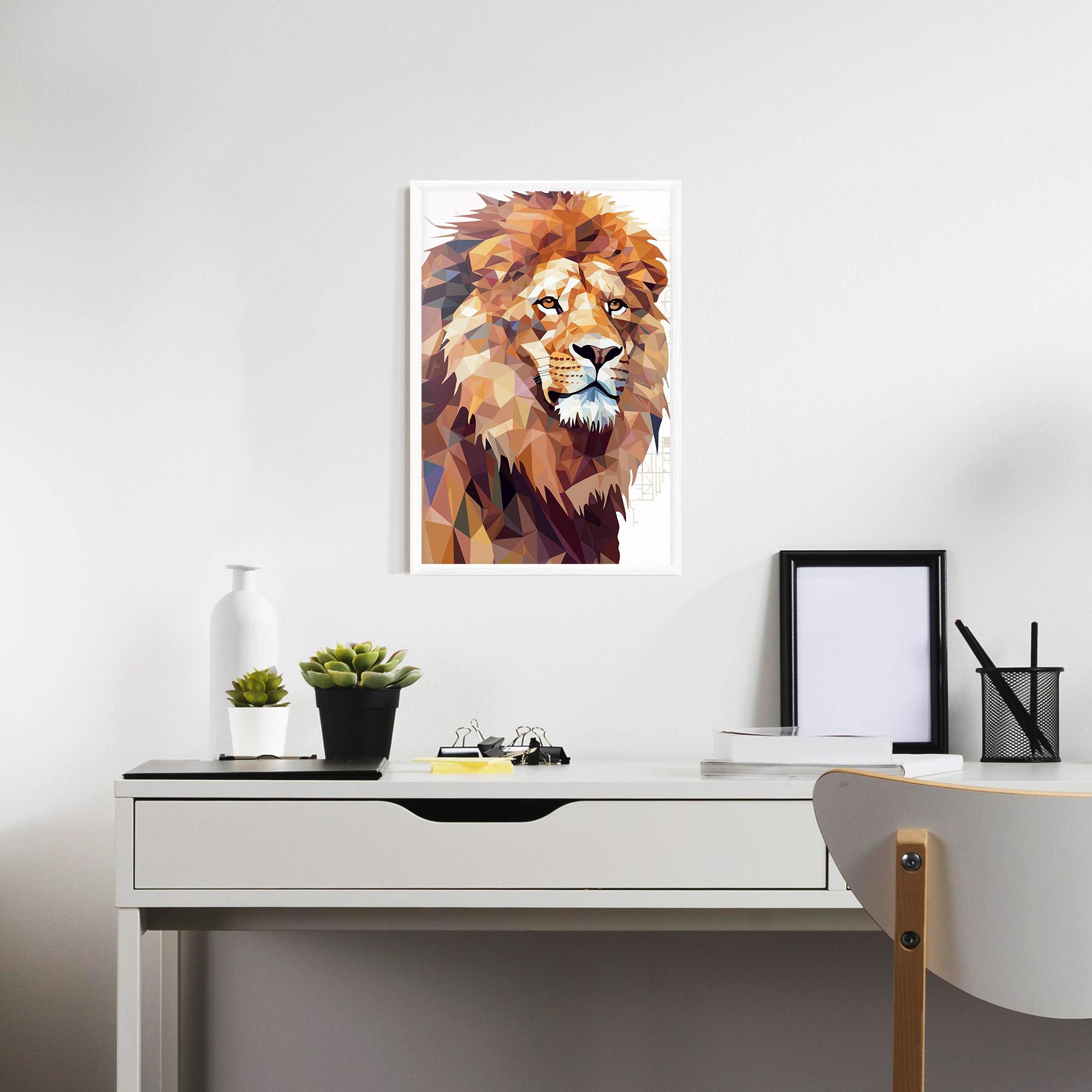Keretezett Poszter Artistic Lion Head mockup 7