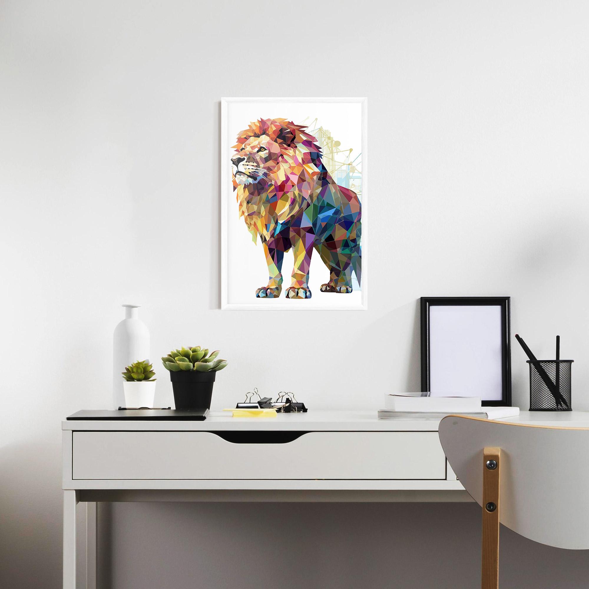 Keretezett Poszter Artistic Lion mockup 7