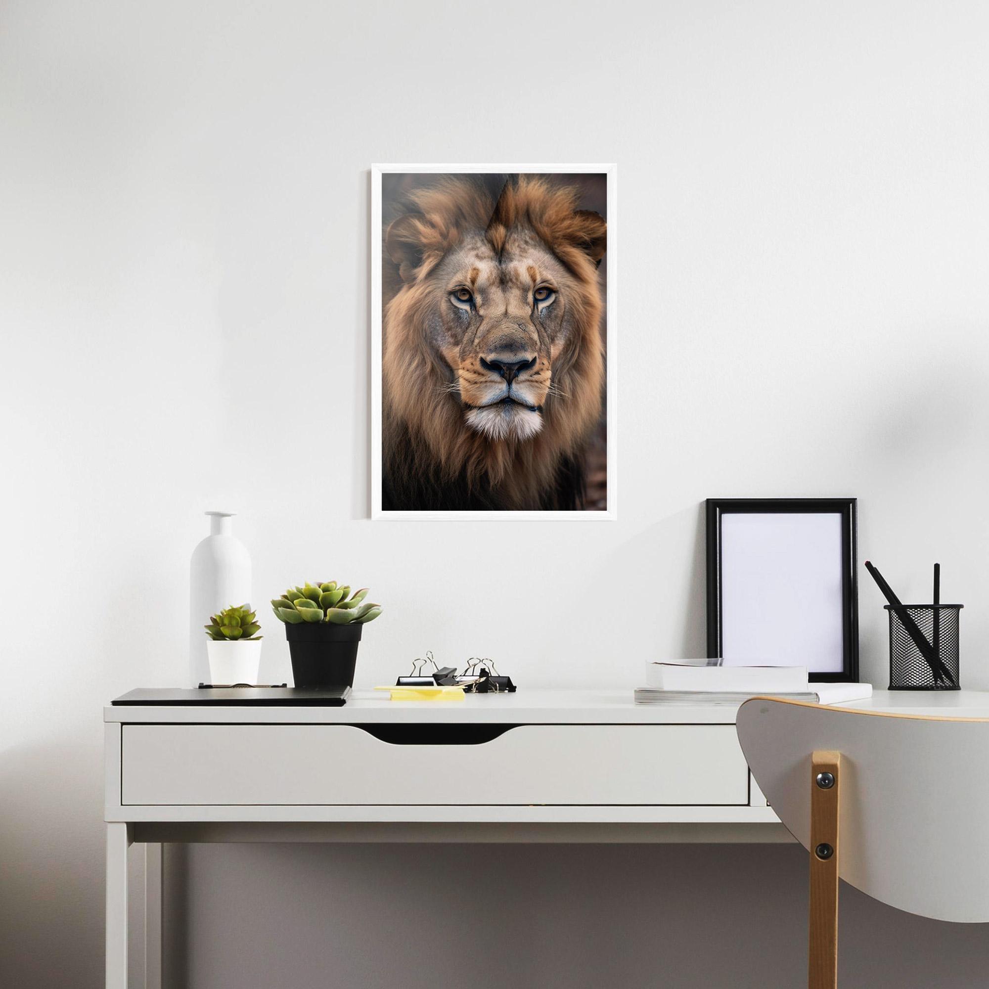 Keretezett Poszter Wild Lion View mockup 7