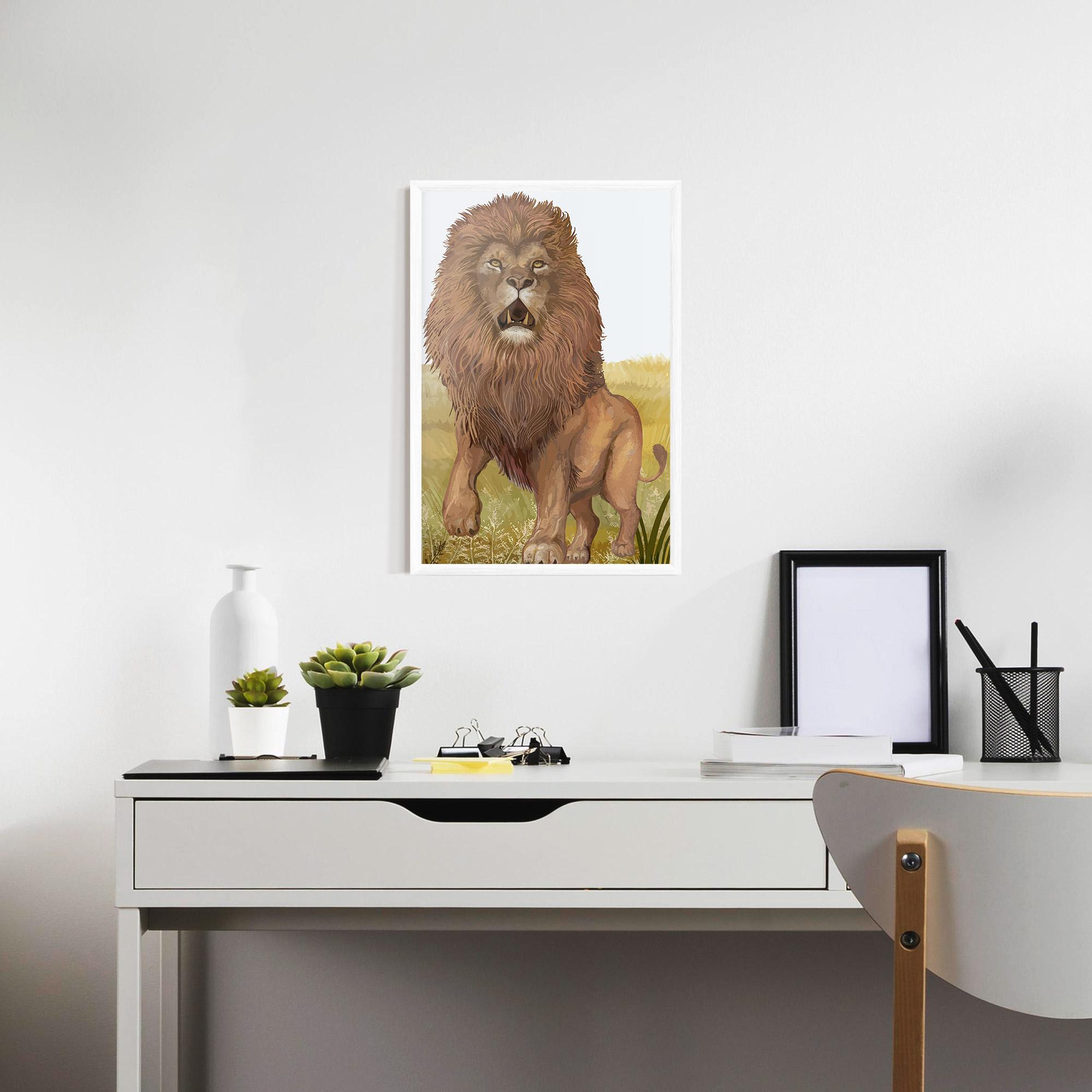 Keretezett Poszter Wild Lion mockup 7