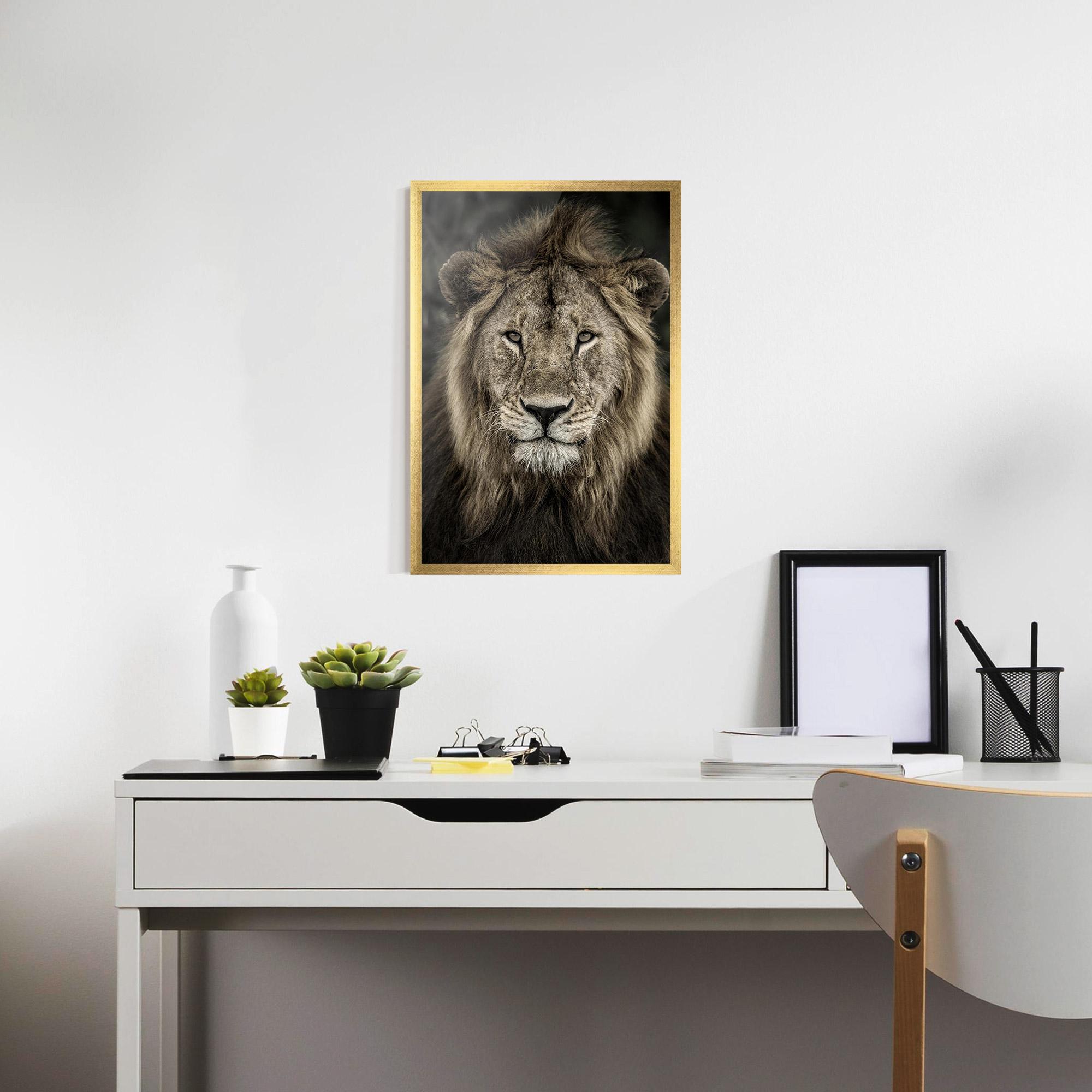 Keretezett Poszter Lion Close Up mockup 7