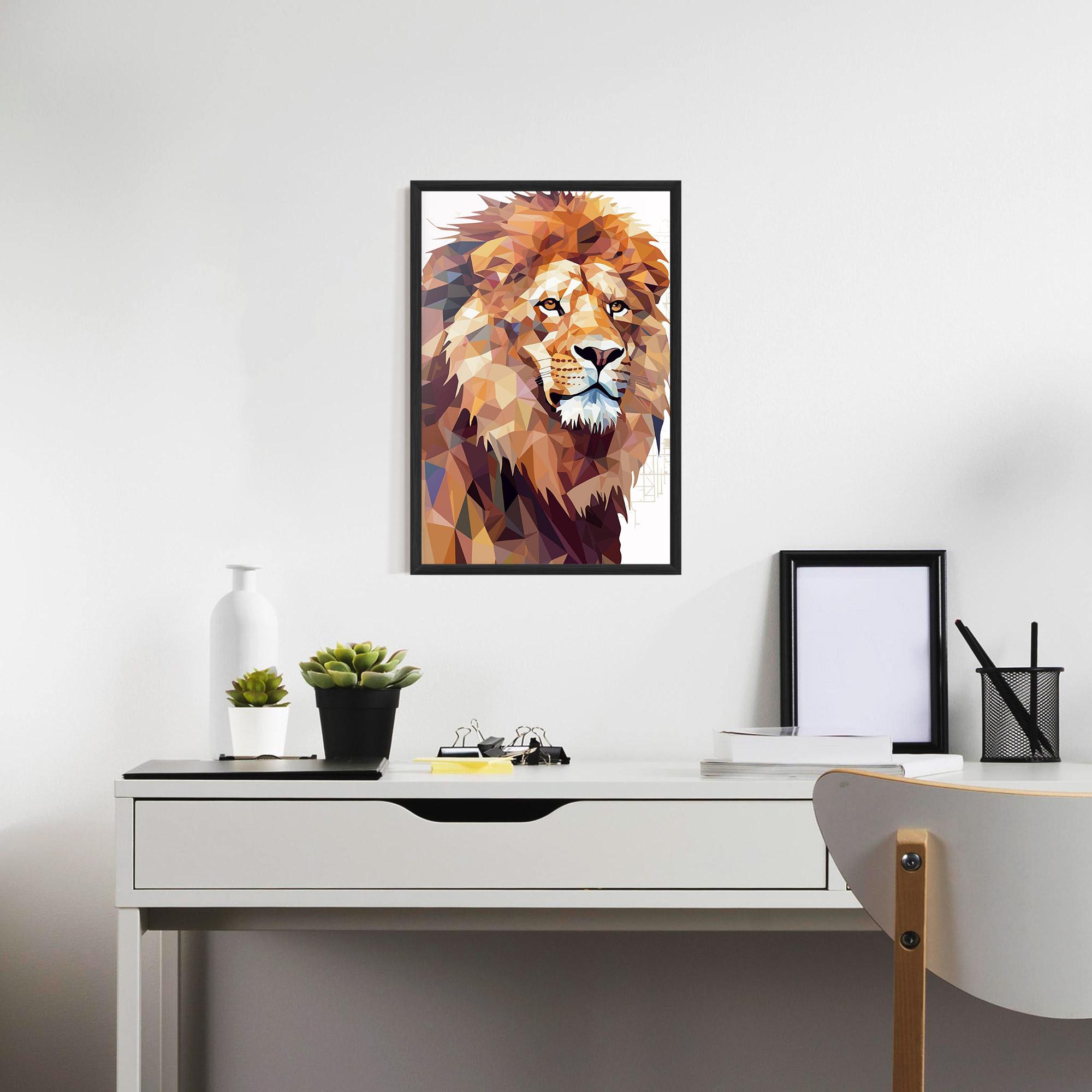 Keretezett Poszter Artistic Lion Head mockup 7