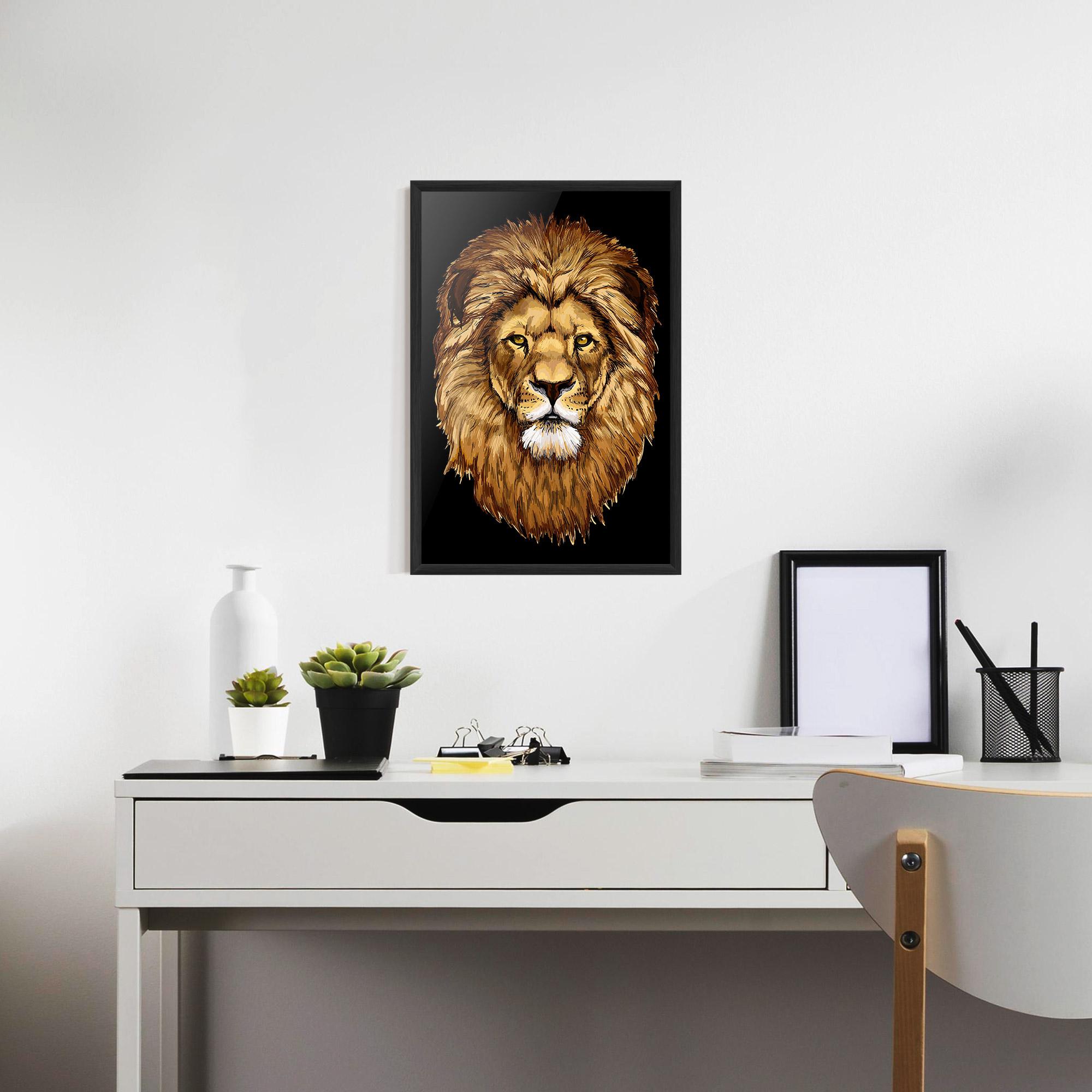 Keretezett Poszter Lion Head mockup 7